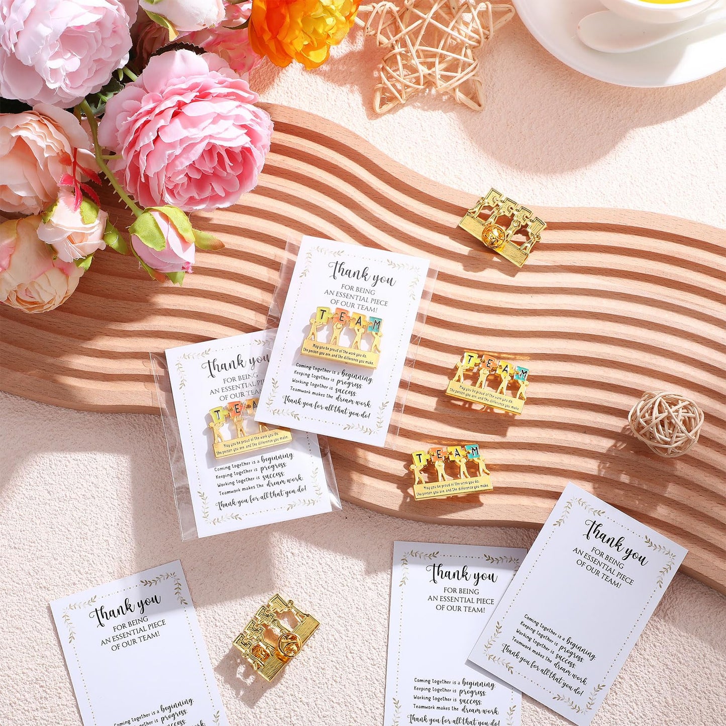 Juinte Team Gifts Bulk Employee Appreciation Gifts Puzzle Piece Lapel Pin Inspirational Lapel Pins Thank You Gift Cards for Coworker Staff(50 Pack,Be Proud)