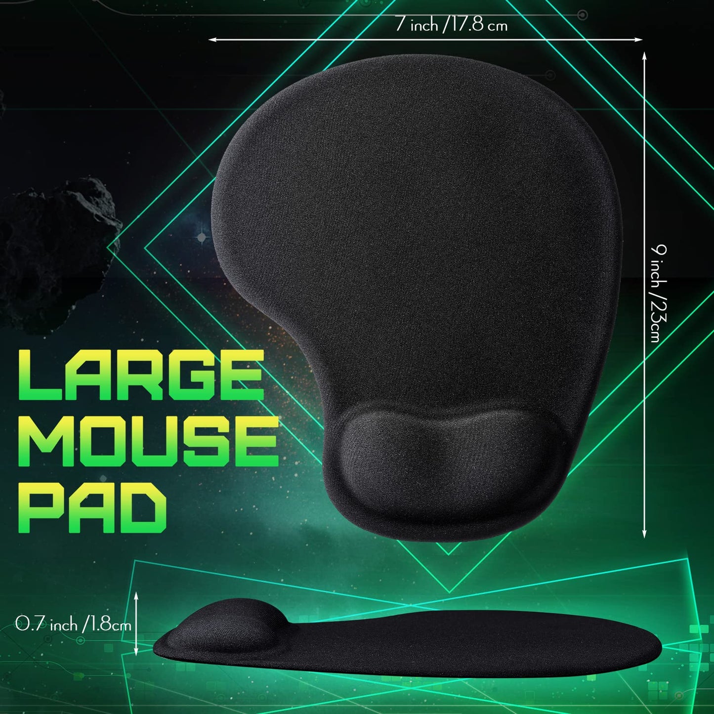 20 Pieces Ergonomic Mouse Pad with Wrist Support Gel Mouse Pad with Wrist Rest Black Pain Relief Comfortable Gaming Memory Foam Non Slip PU Base for Computer Laptop Home Office Travel