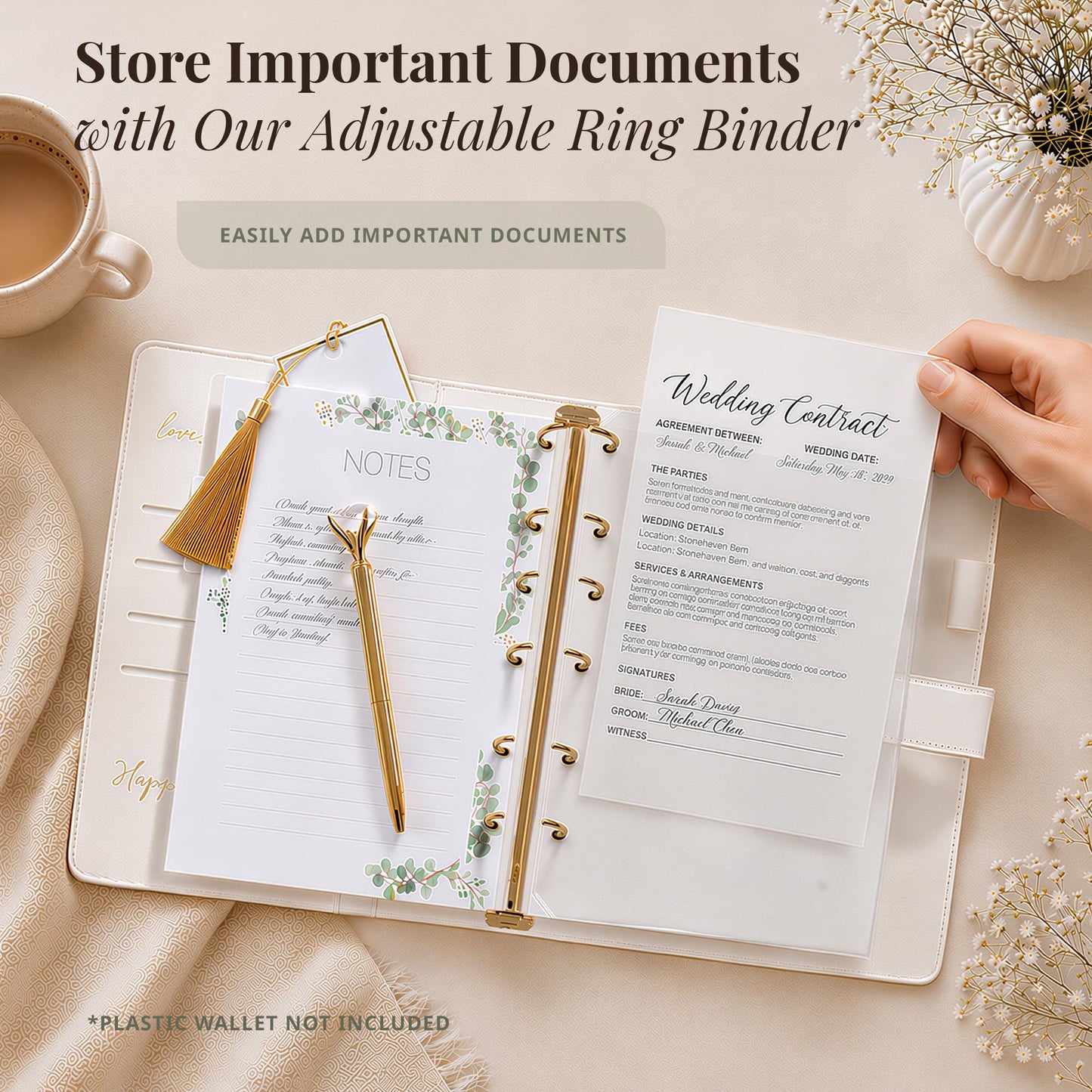 Wedding Planner Book and Organizer - Faux Leather 'Future Mrs' Wedding Planning Book and Organizer I Wedding Binder with Pen & Bookmark. Includes Bridal Countdown Calendar I Designed in USA