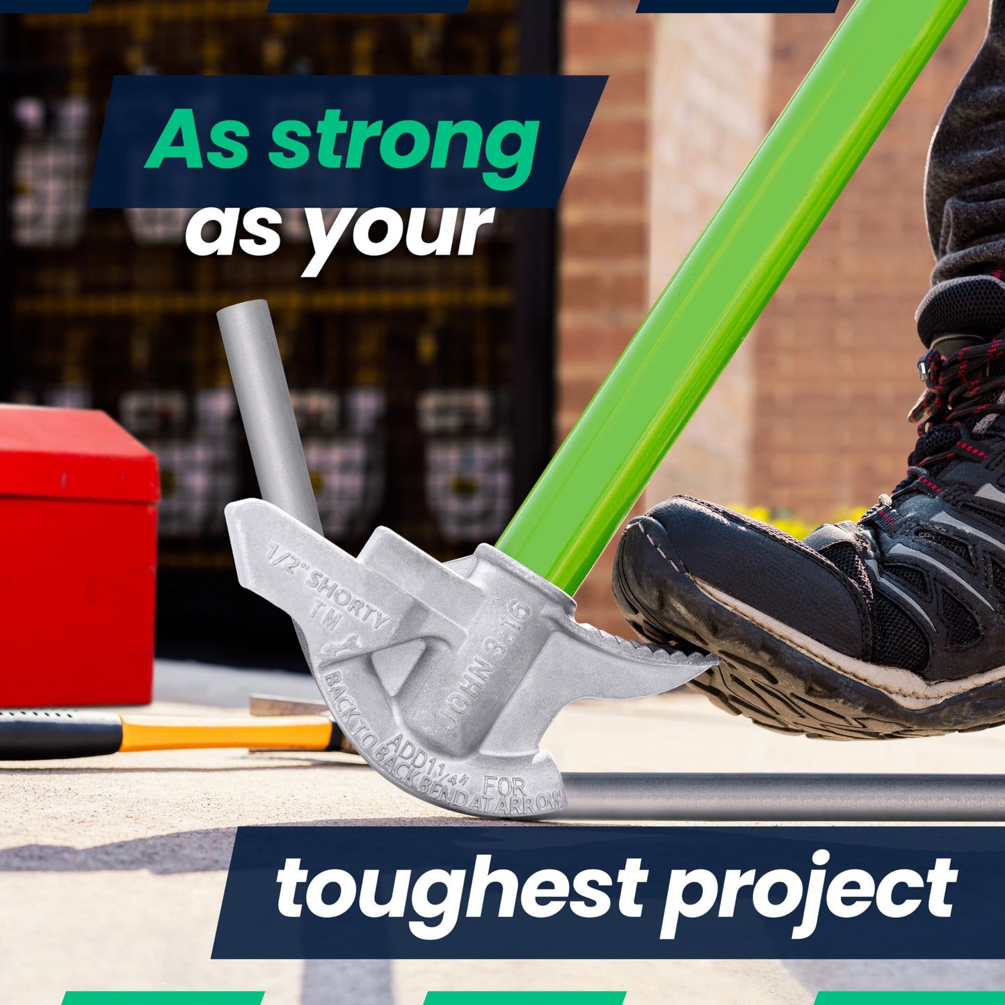 1/2" SHORTY -Half Inch, 1/2" aluminum EMT short bender with 3/4" inner thread