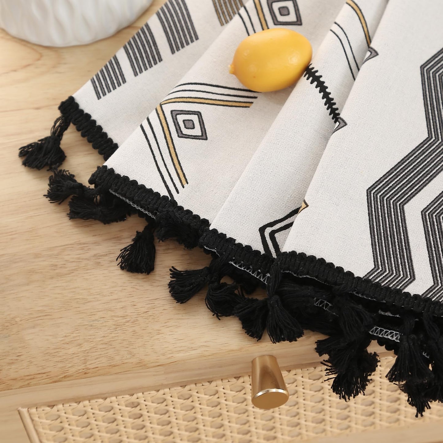 Colorbirtd 100% Blackout Boho Curtains Heat Sun Blocking for Bedroom Living Room 84 Inches Thermal Curtains for Summer Heat Sun Blocking Black and White Western Southwest Black Out Drapes Sliding Door