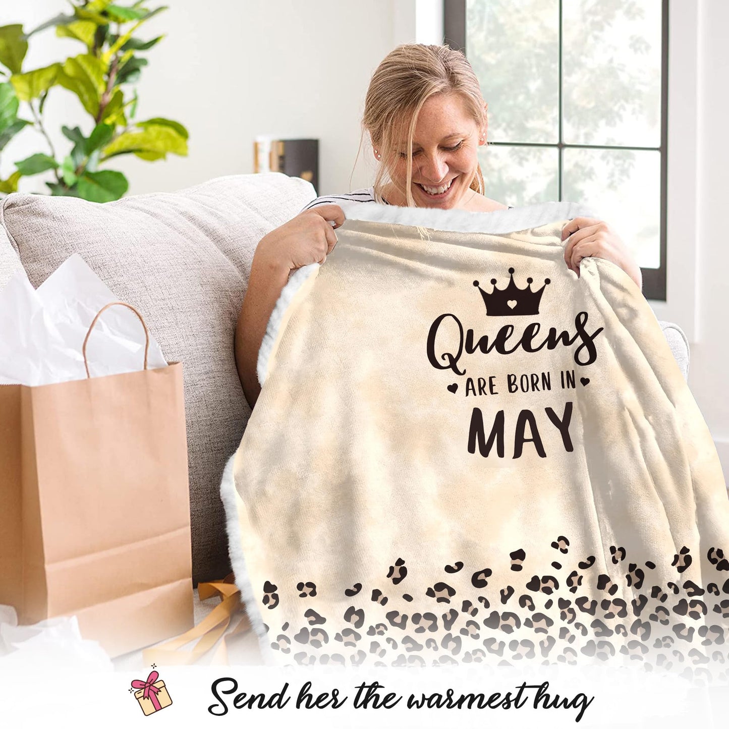 Vprintes May Queens Wearable Blanket - Women Gifts for Birthday - Best Friend Birthday Gifts for Women, Gifts for Sister Mom Daughter Grandma Female Wife
