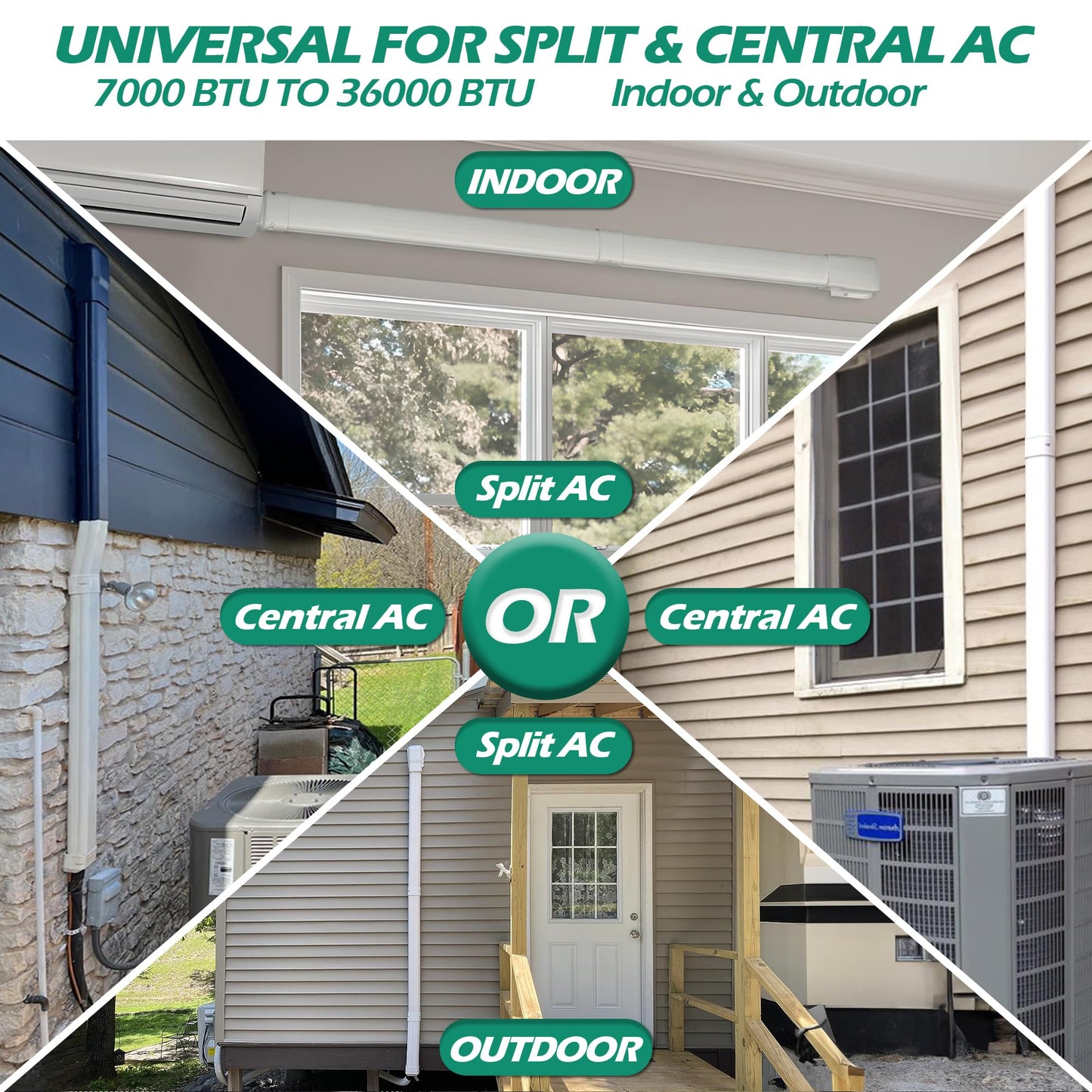TAKTOPEAK Mini Split Line Cover: 4'' 7.5 Ft Line Hide for Mini Split Air Conditioner Central AC HVAC - Waterproof Decorative Pipe Cover for Outdoor (White)
