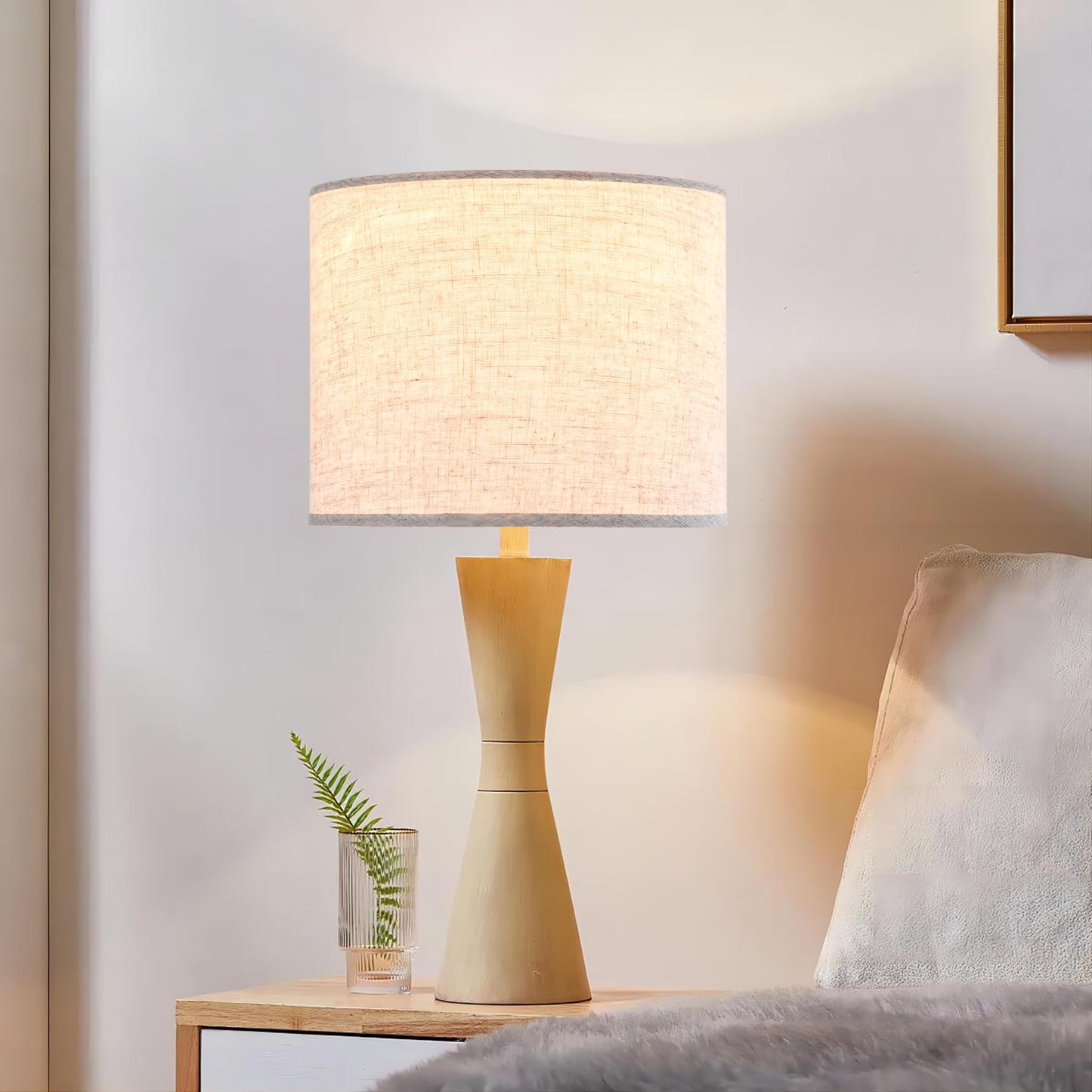 GO&SO Oatmeal Linen Lamp shades Large Drum Linen Lampshade 16" Top x 16" Bottom x 10" High (Spider) Farmhouse Lampshade for Table & Floor Lamp - Lampshades Replacement