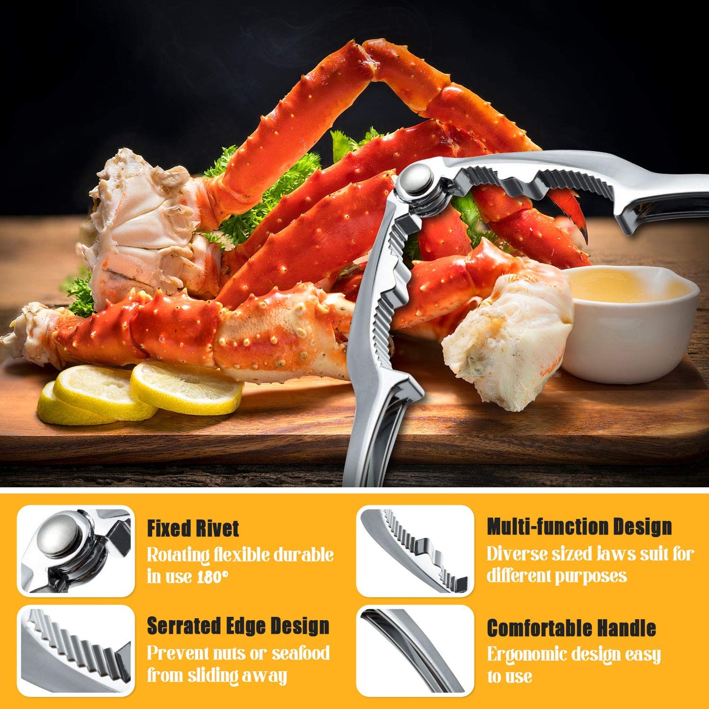 32 Pcs Crab Crackers and Tools, Crab Crackers Sets, Lobster Cracker, Heavy Duty Seafood Tools, Nut Cracker Set