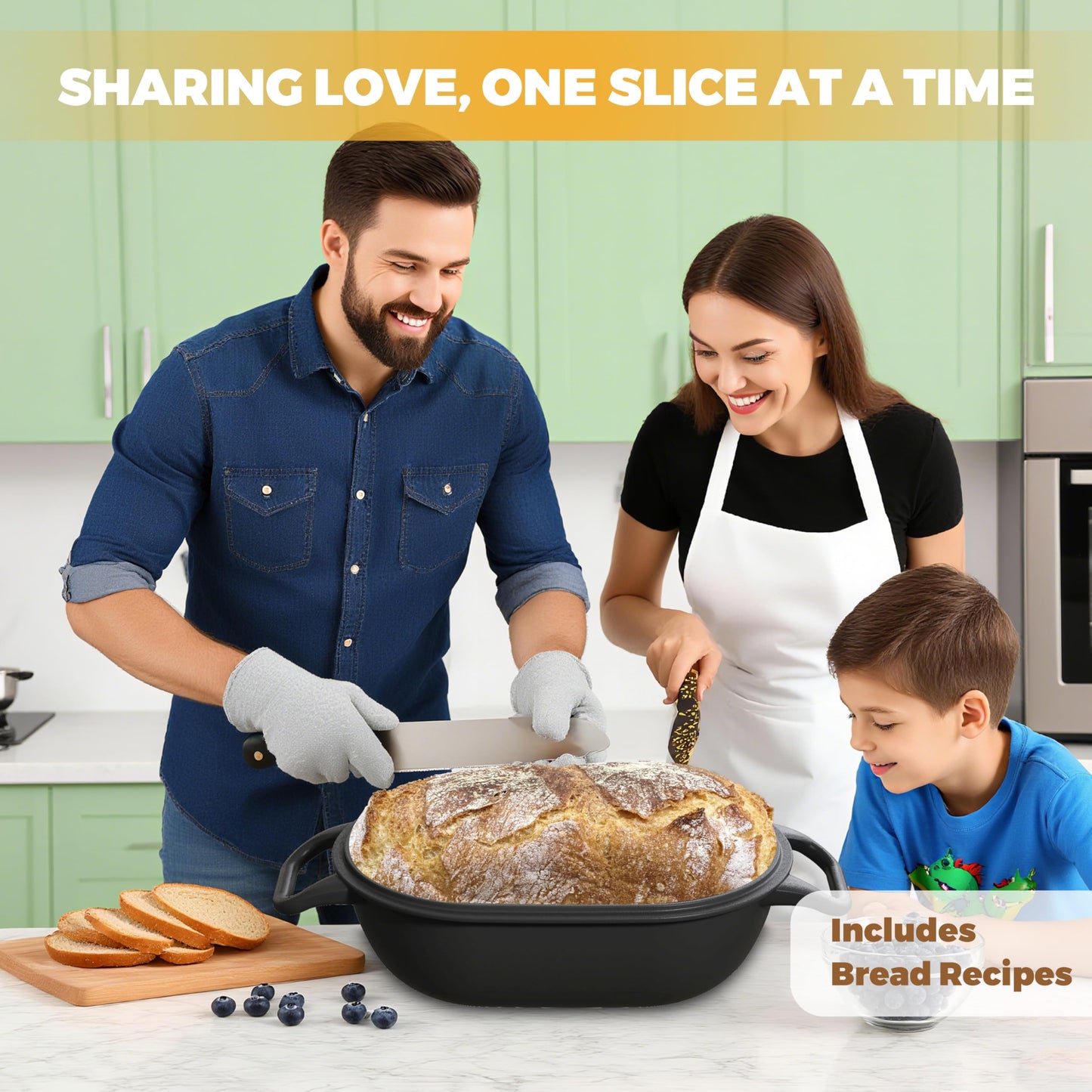 GdnWings Oval Dutch Oven for Bread Baking 12 x 8 Inch, Pre-Seasoned Cast Iron Bread Oven for Sourdough, Dutch Oven Bread Loaf Pan for a Crispy Crust, 5QT