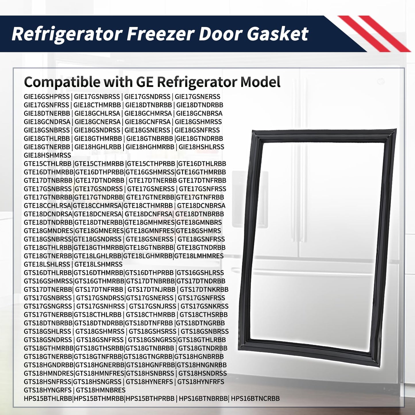 Promrmr WR14X27234 Refrigerator Freezer Door Gasket Compatible with GE Refrigerator Freezer Door Seal Replacement WR14X21235 WR14X21197 AP6041577 4468125