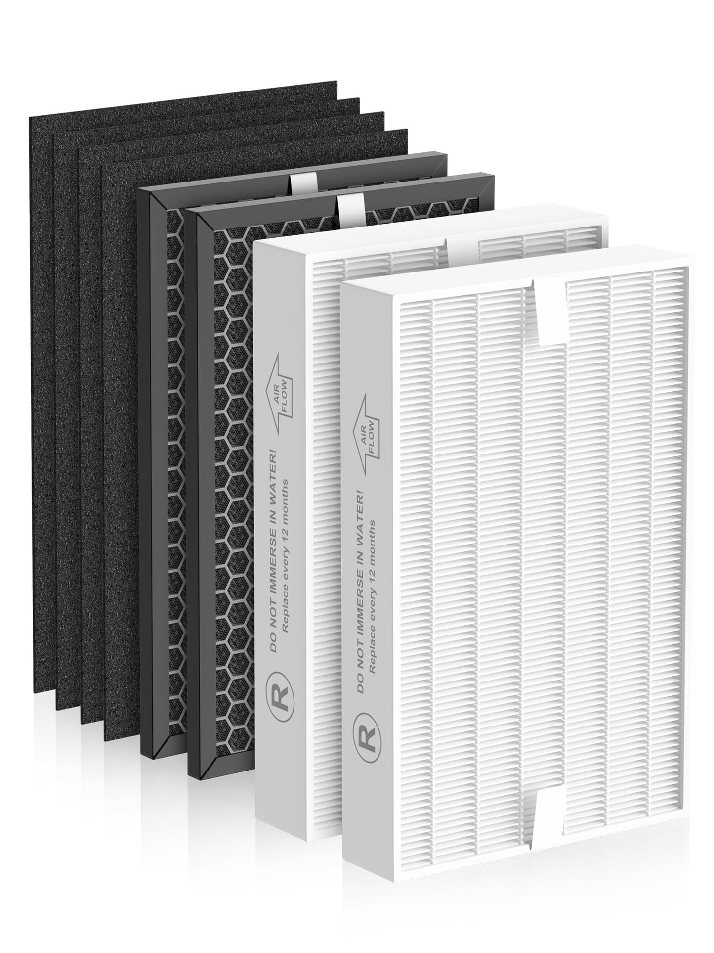 8-Pack HPA5100B Replacement Filter Compatible with Honeywell Air Purifiers HPA5100 HPA5150 HPA3100, 2 Premium, 2 S Carbon and 4 A Pre-Filters, Part # HRF-R1 HRFSC1 HRF-ARVP100 HRF-A100