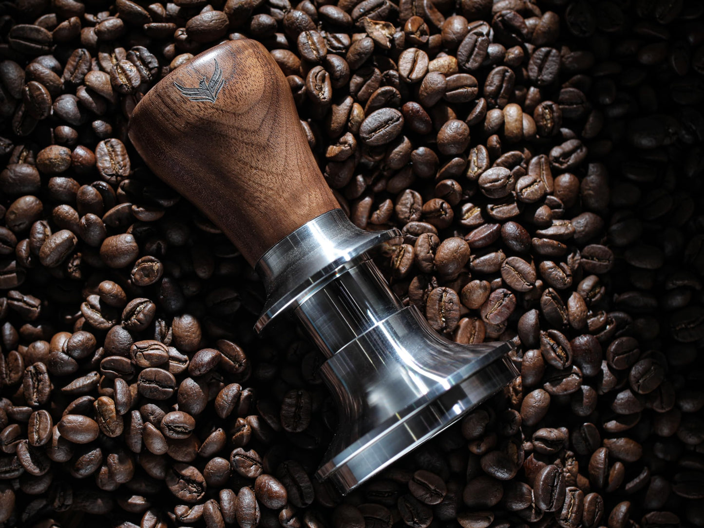 KNODOS 54mm Espresso Tamper For Breville Machines Calibrated Tamper Tool Espresso Walnut, Self Leveling and 30lb Spring Loaded Design Coffee Tamper With Stainless Steel 53.35mm Ripple Base