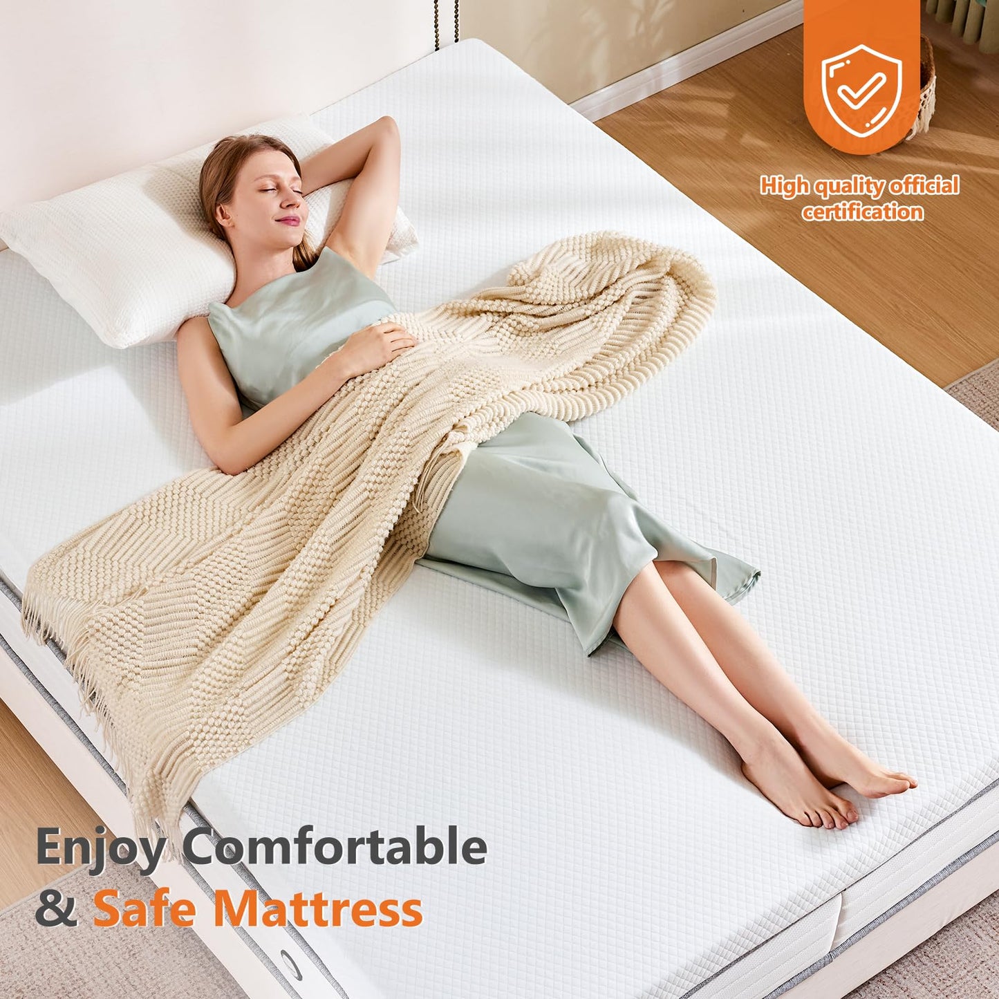 Sweetcrispy Memory Foam Mattress Topper Twin with Removable Soft Cover, 3 Inch Thick Gel Infused Cooling Toppers Pad for Twin Size Bed, Sleeper Sofa, RV, Camper, CertiPUR US Certified