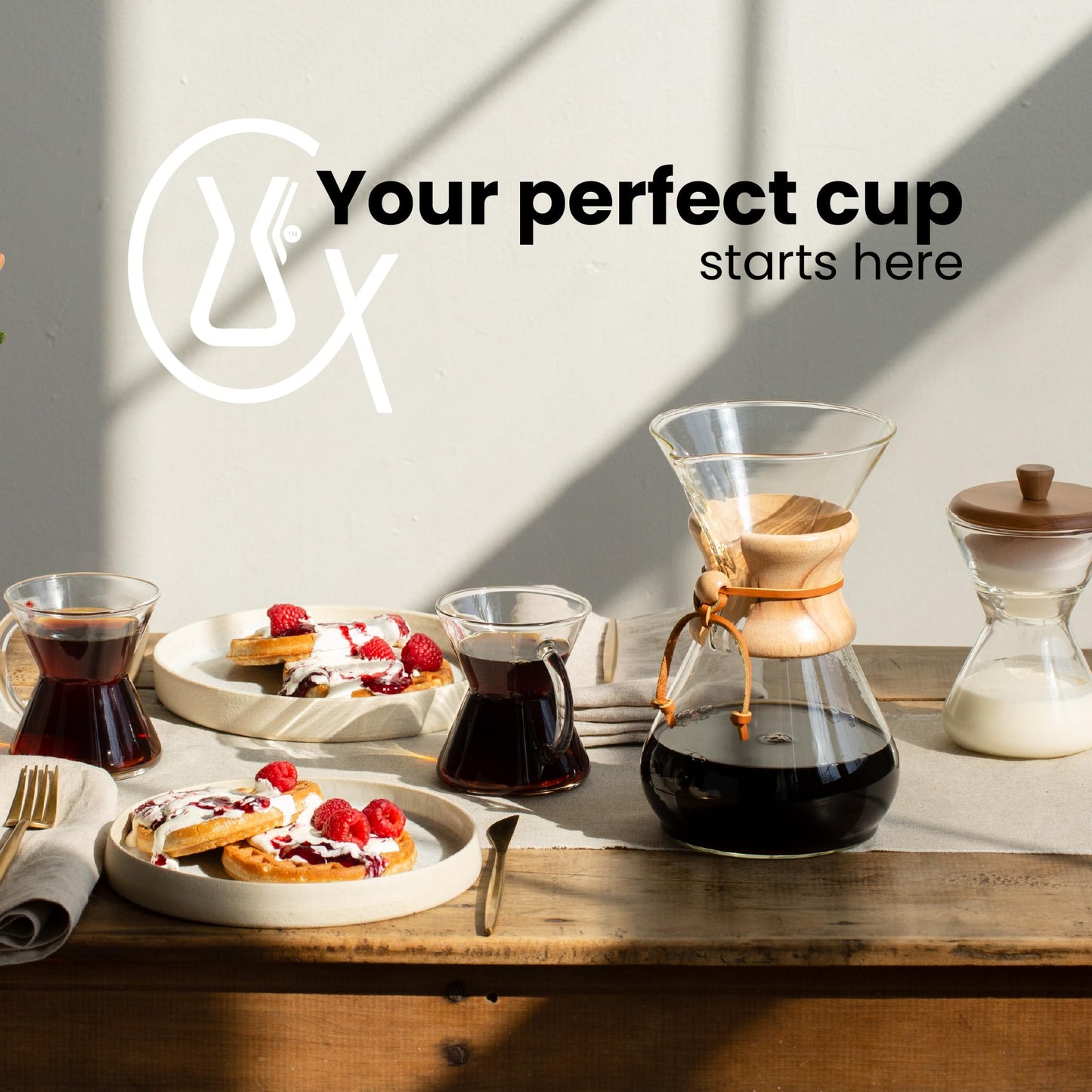 Chemex Pour-Over Glass Coffeemaker - Colored Glass Handle Series - 6-Cup Gold - Exclusive Packaging