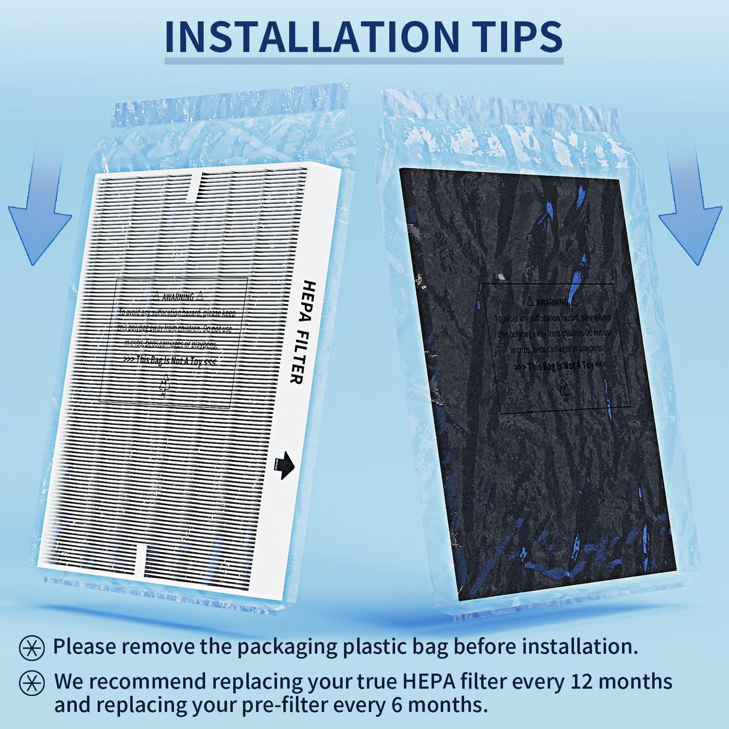 AP-1512HH Filter Set Replacement for Coway Airmega AP-1512HH and 200M Air Purifiers, 2 True HEPAs and 4 Carbon Pre-Filters