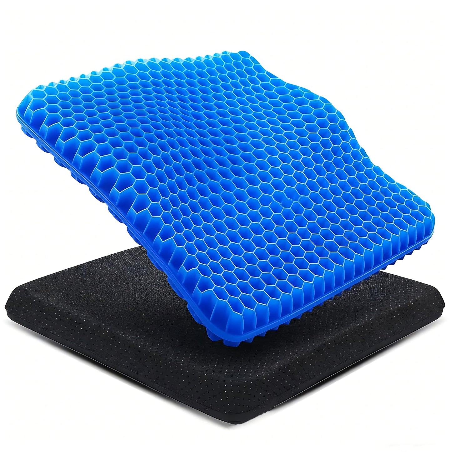 VEADONS Jumbo Gel Seat Cushion for Long Sitting, 20x20x1.9 inch Thick Honeycomb Wheelchair Cushion for Hip & Back Pain Relief, Breathable Non-Slip Chair Pad for Office, Car & Recliner