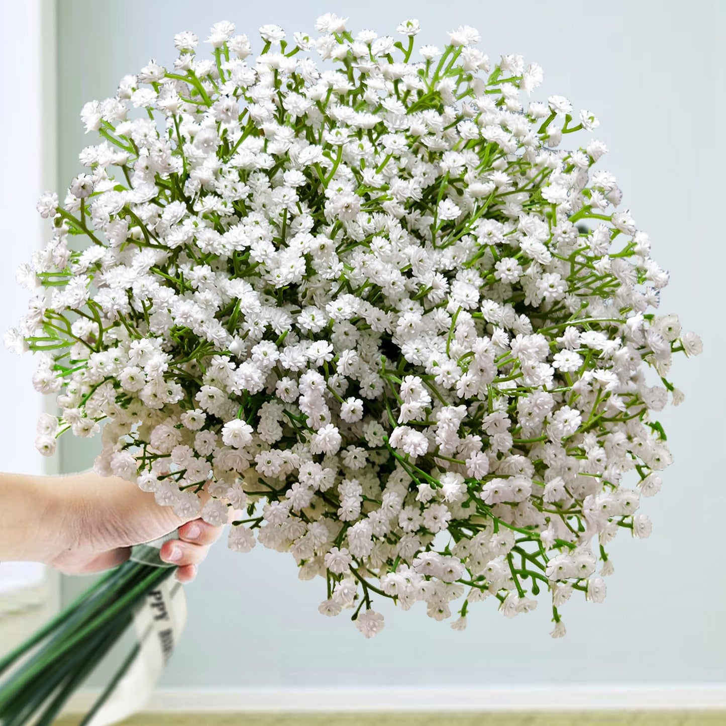 Cherica 36 Pcs Babys Breath Artificial Flowers, Baby Breath Flowers Artificial Bulk Long Stem Fake Babies Breath Faux Gypsophila White Flowers Artificial for Decoration (No Eucalyptus Stems)