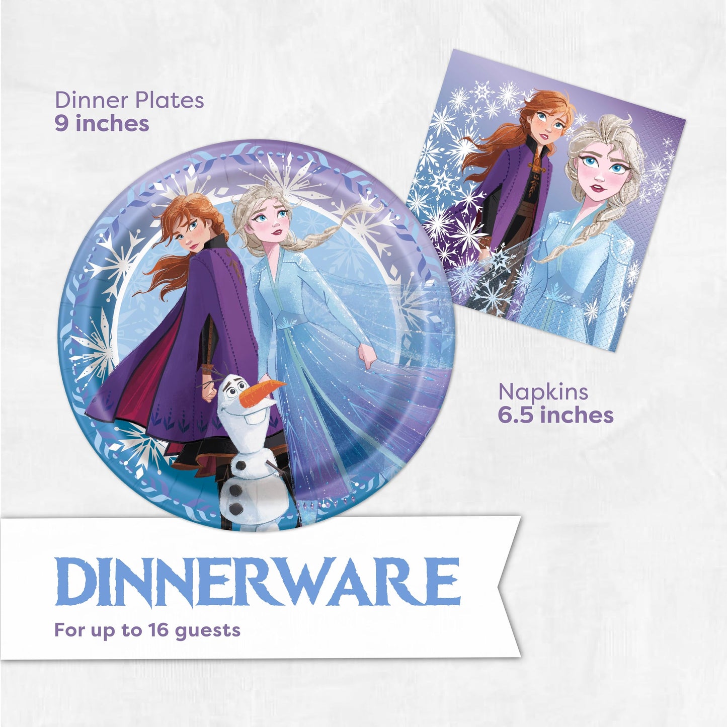 Frozen Birthday Party Decorations | Serves 16 | Banner, Tablecloth, Plates, Napkins, Sticker | Elsa Party Decorations | Officially Licensed