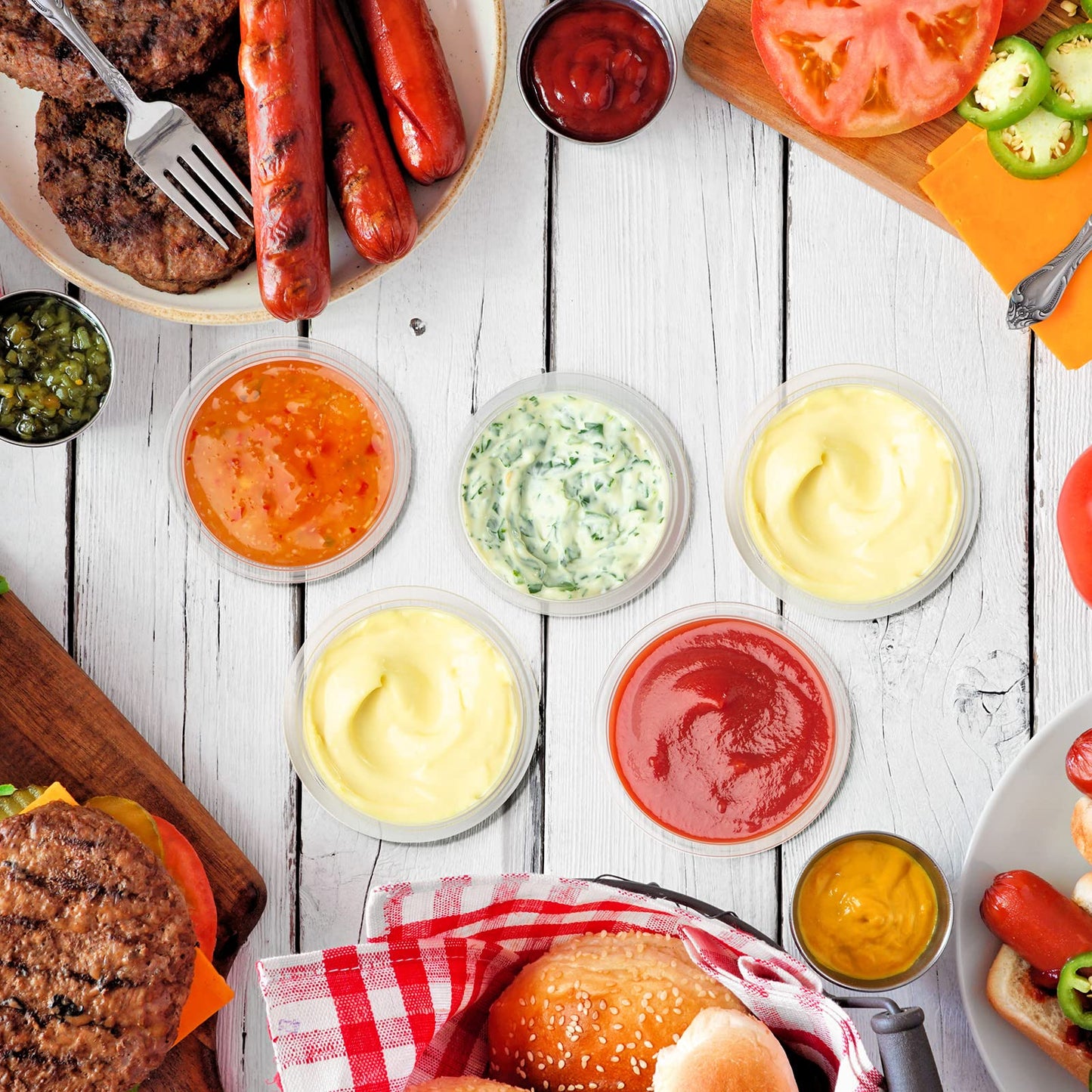 1000 Pack Jelly Shot Cups With Lids - 2oz Plastic Small Containers for Portion, Souffle, Sauce, Salad Dressing, Food Condiment - Disposable