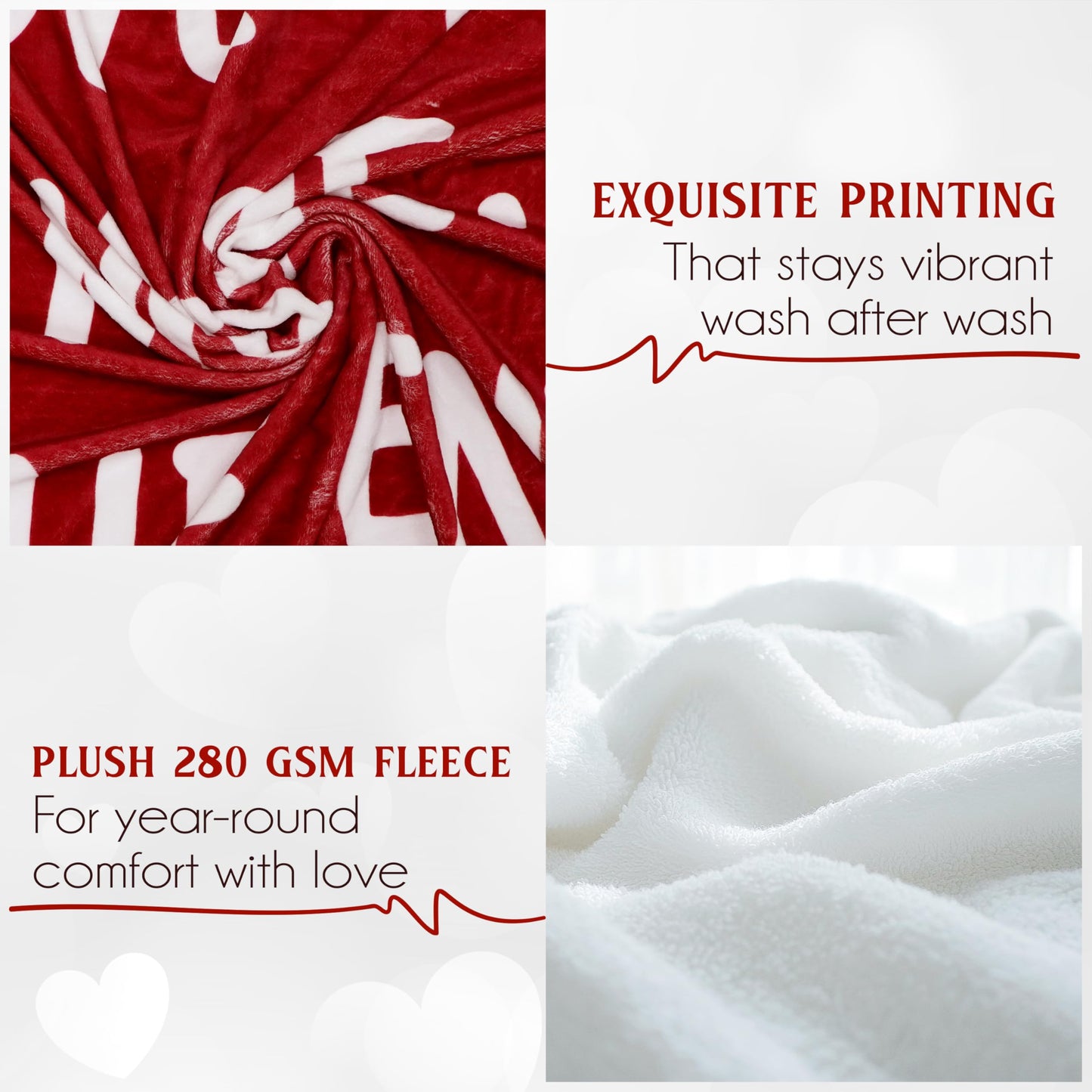 WRAPIX Anniversary Couple Gifts for Him Her - I Love You More Fleece Throw Blanket 60x80 in - Mothers Day Anniversary Wedding Gifts for Wife Women Girlfriend, Romantic Boyfriend Husband Birthday Gift