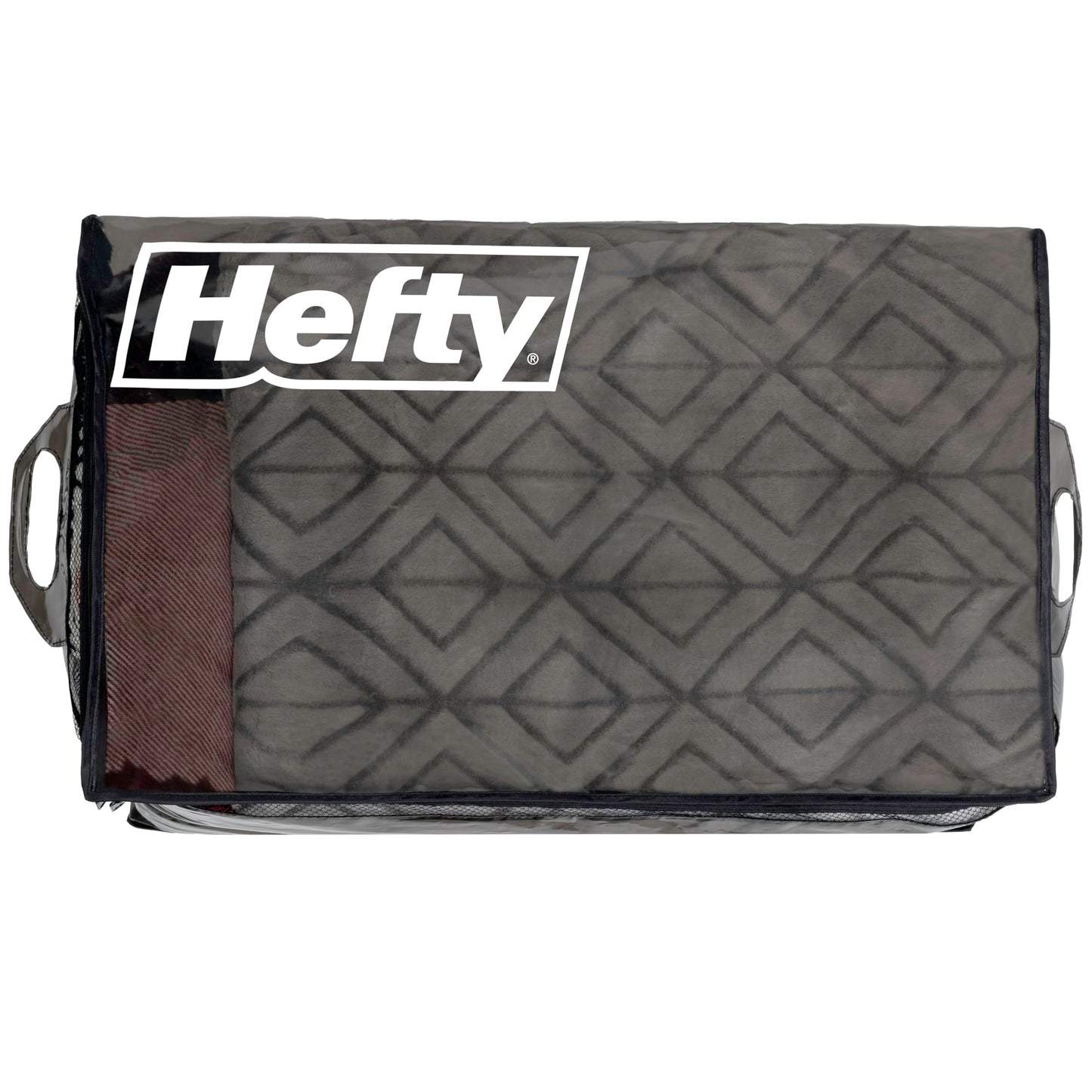 Hefty Storage Bags Extra Large Double Zipper Backpack, Heavy Duty Water Resistant Moving Totes with Shoulder Straps, Foldable Reusable Packing Organizers, 2 Pack (X-Large Black)