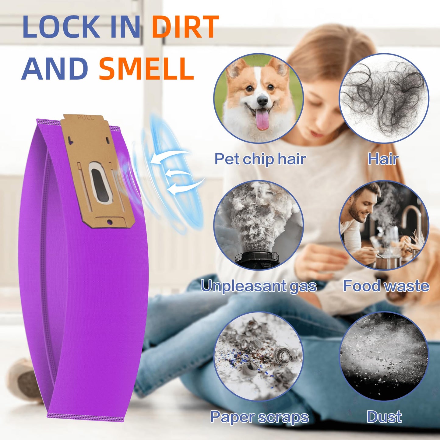 Upgraded 12 Pack Type CC HEPA Upright Vacuum Cleaner Bags AK1CC6H Replacement for All Oreck Elevate Models X3,X5,XL7,XL21,2000,3000,4000,8000,9000 series by Pulluty,Replaces Part # CCPK8DW, AK1CC6A