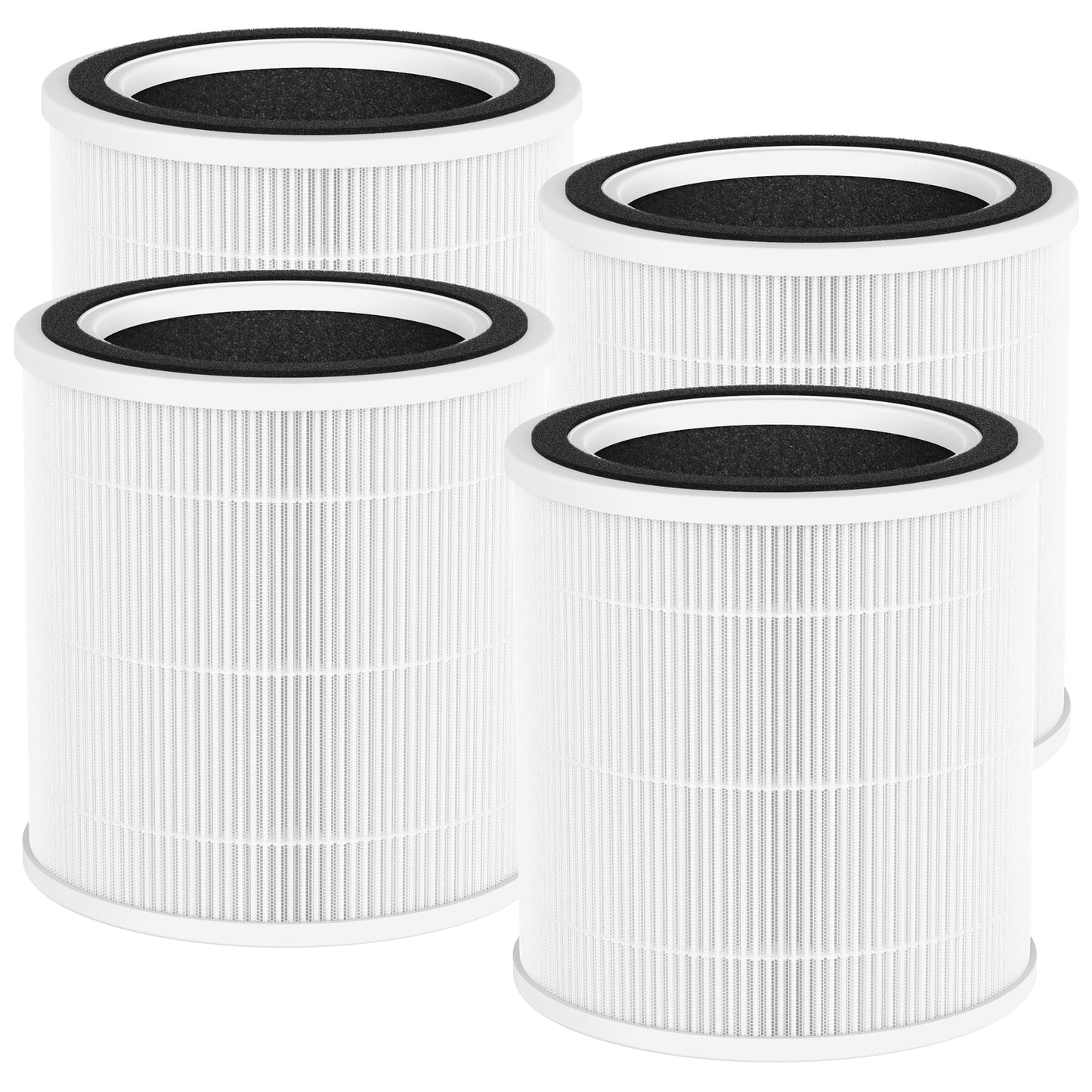 FCFMY 4 Packs AC400 Replacement Filter Compatible with Purivortex AC400 Air Cleaner Purifier, 3-in-1 Main Filters and Activated Carbon Filter, White