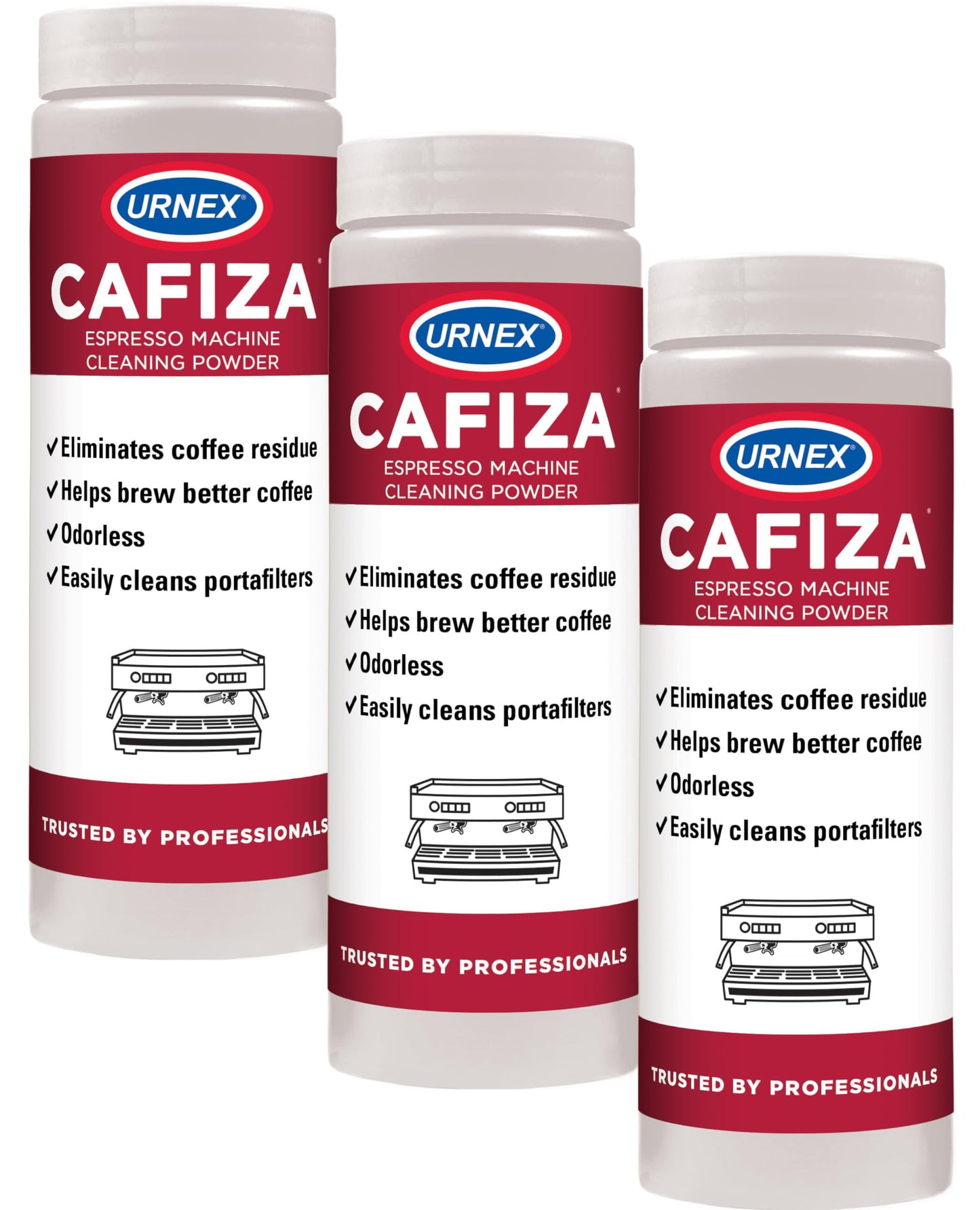 Urnex Cafiza Professional Espresso Machine Cleaning Powder 566 Grams - 3 Pack