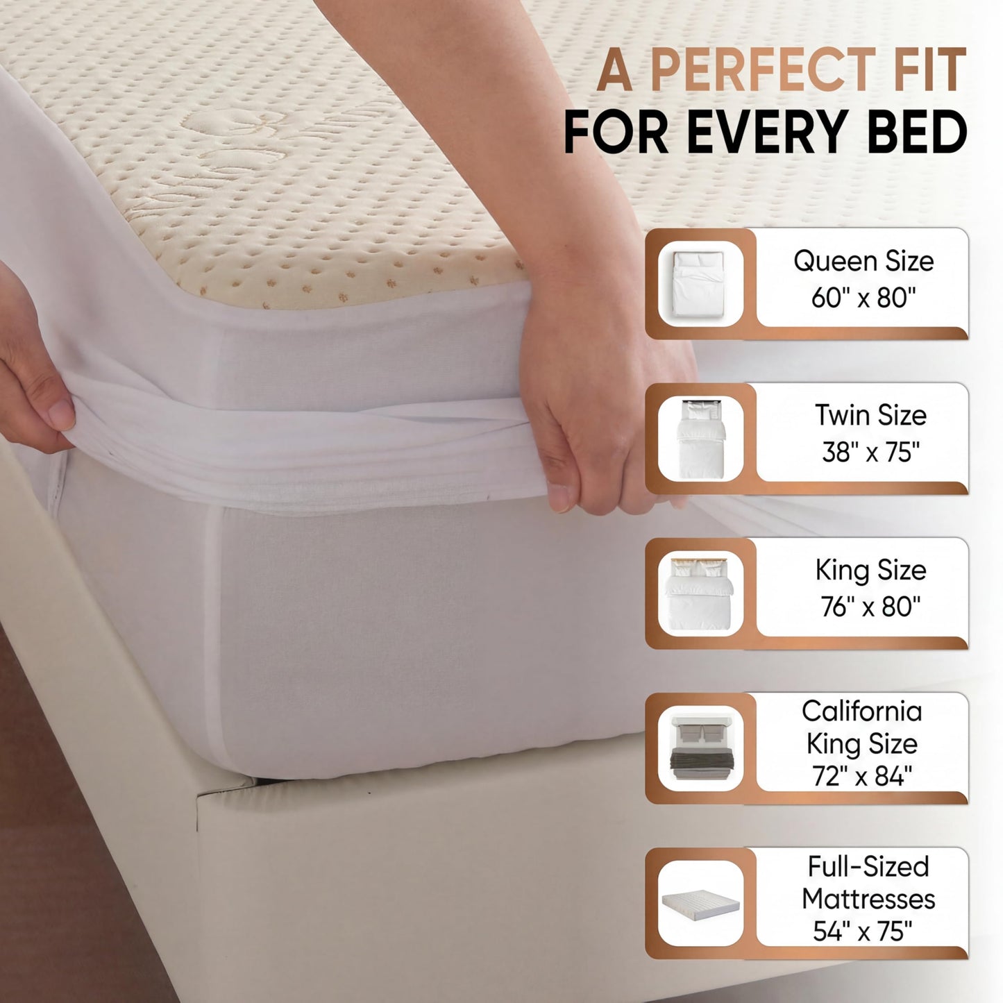 Luxury Waterproof Organic Mattress Protector Twin Size - Organic Cotton Breathable Mattress Pad Cover - Premium 380 GSM 3D Air Fabric - Deep Pocket - Jersey Cotton Skirt - Fitted Design