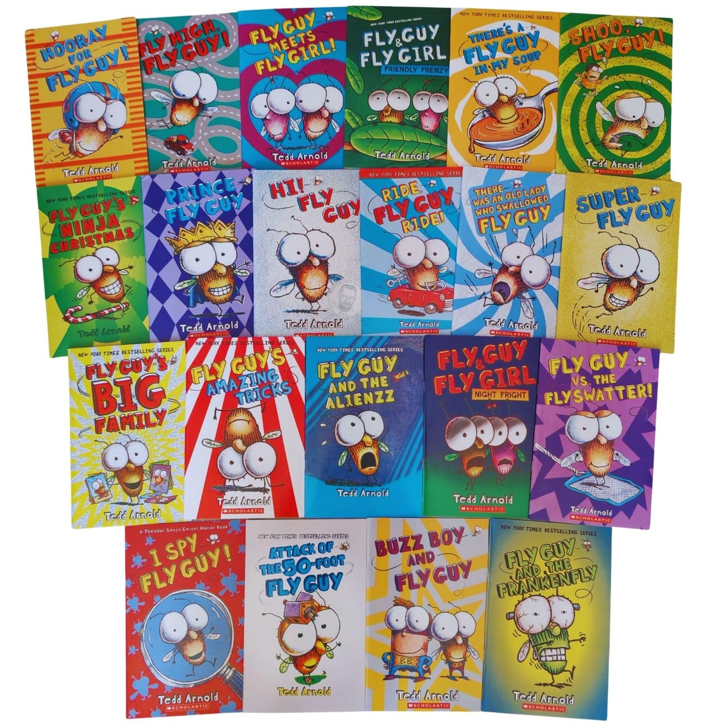 21 Pcs Fly Guy Books Paperback Complete Collection Series Set, Fun English Reading Series for Children Boys Girls