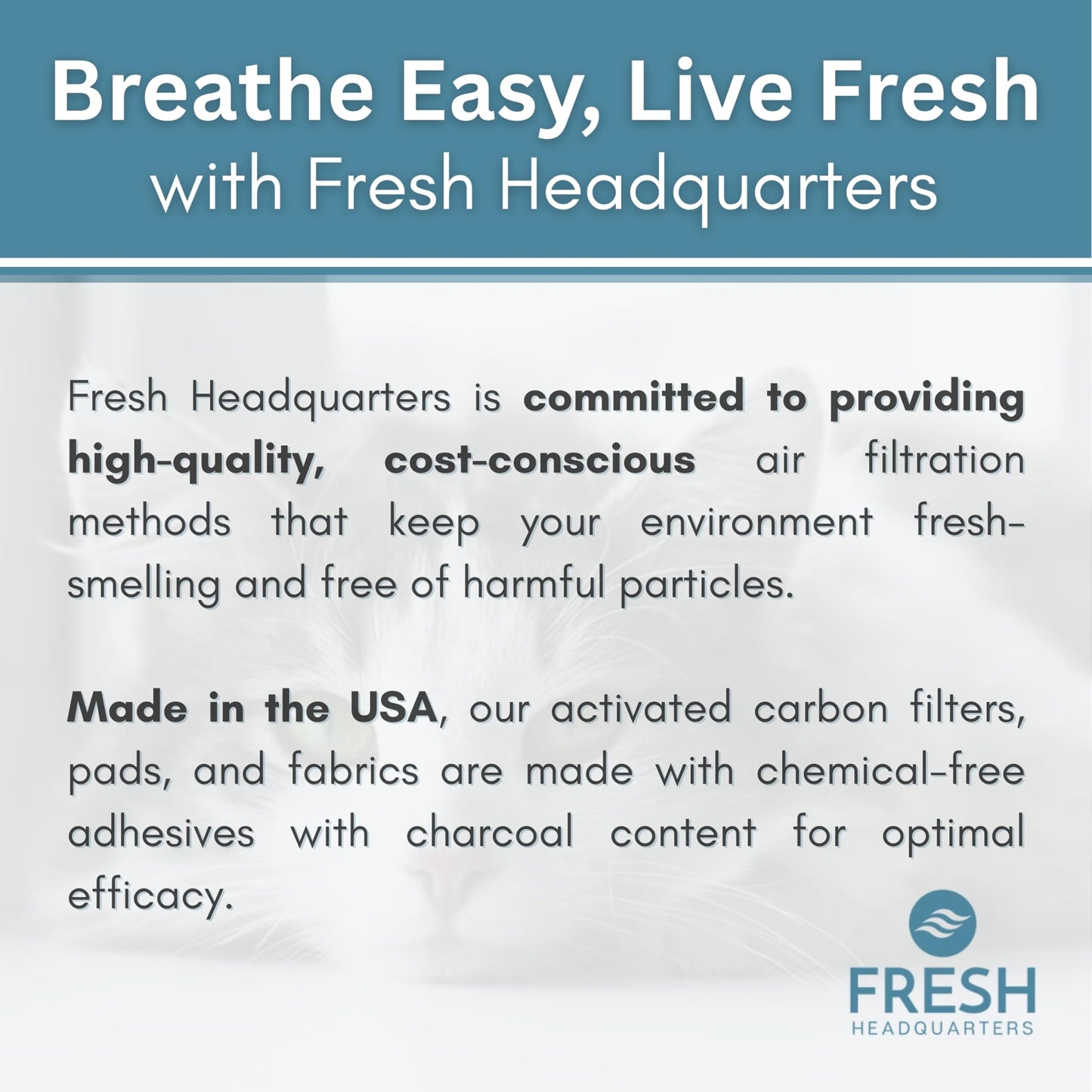 Fresh Headquarters Activated Carbon Filter Sheet – 16"W x 50"L Extra Thick Cut to Fit Air Filters | Charcoal Filter Sheets for Air Purifier, AC Vent, Range Hood, Litter Box & Odor VOC Control