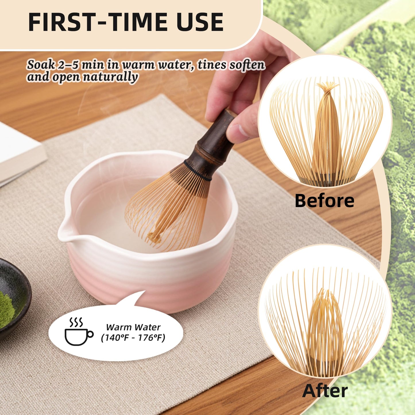 ECOLEMON Handcrafted Kurotake Shin Chasen Matcha Whisk (1-Piece), Matcha Wisk for Ceremonial Grade Matcha Powder, Dark Bamboo Whisk, Artisan Made Ceremonial-Grade Macha Whisks