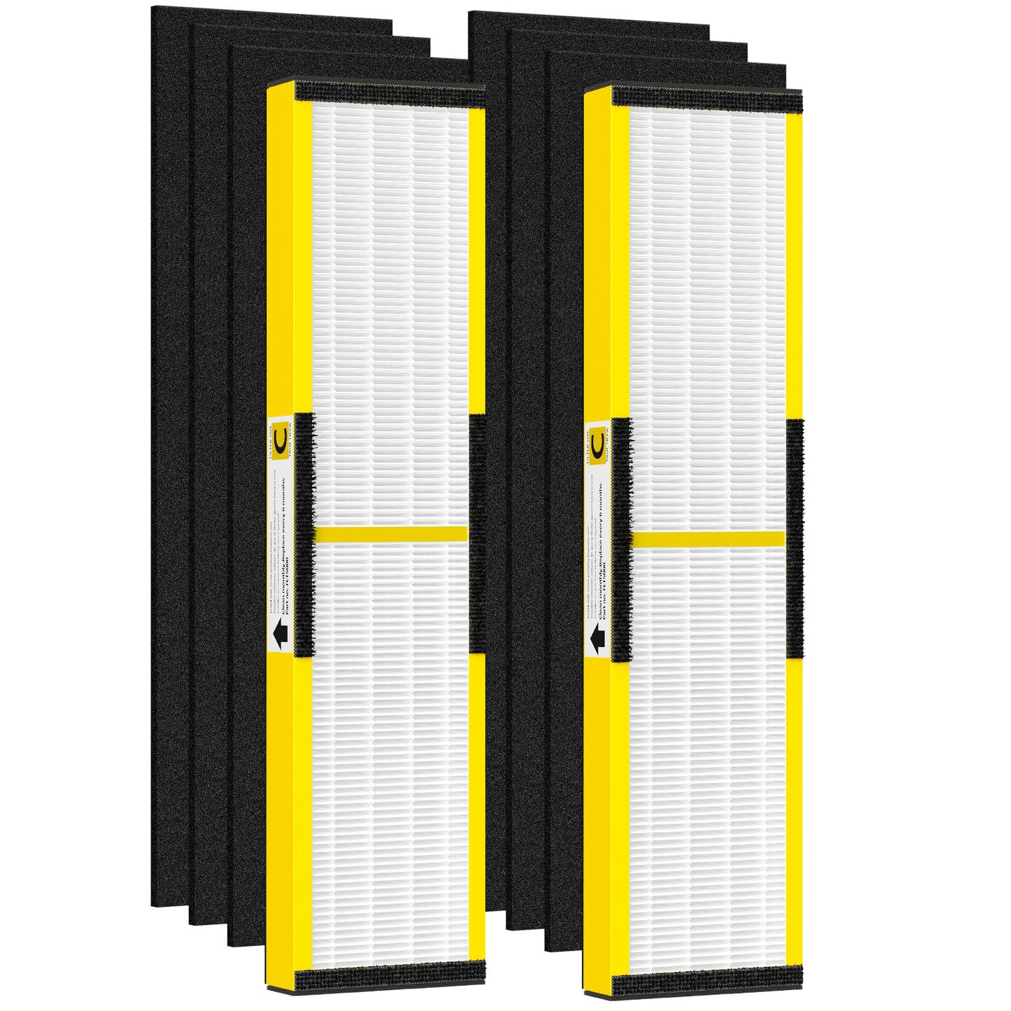 isinlive 2 Pack FLT5000 Filter C Replacement with 6 Pack Activated Carbon Pre-Filters Compatible with G-guardian Air Purifier AC5000 AC5000E AC5250PT AC5350B AC5350BCA AC5350W AC5300B