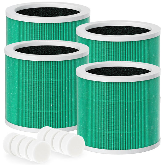 4 Pack HY1800 H13 True HEPA Replacement Filter Compatible with MORENTO/CHIVALZ/Loytio/AYAFATO/IOIOW HY1800 Purifier, 3-in-1 Filtration System