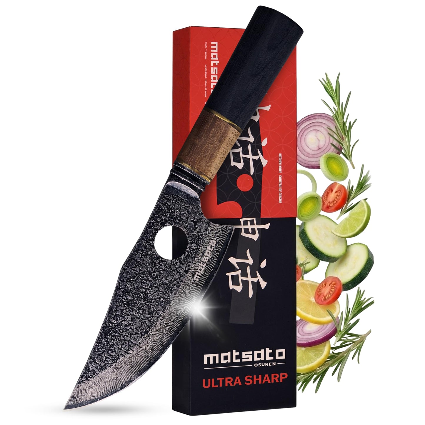 Matsato Osuren Chef Knife 6.3 Inch – Japanese Stainless Steel Kitchen Knife, Professional Chef’s Knife for Cooking, Meat Cutting Knife, Chopping Knife, Sharp Kitchen Knives for Cooking & Food Prep