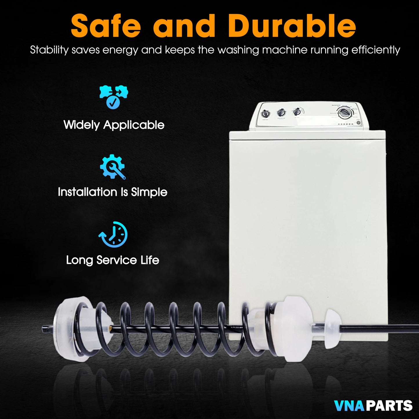 4PC Washer Suspension Rod Replaces W10780048 For Admiral ATW4675YQ1 Whirlpool WTW4800XQ4 WTW4800XQ0 WTW4800XQ1 WTW4800XQ2 Maytag MVWC200XW2 MVWC200XW1 Amana NTW4600YQ1 NTW4650YQ0 RTW4640YQ1 RTW4640YQ0