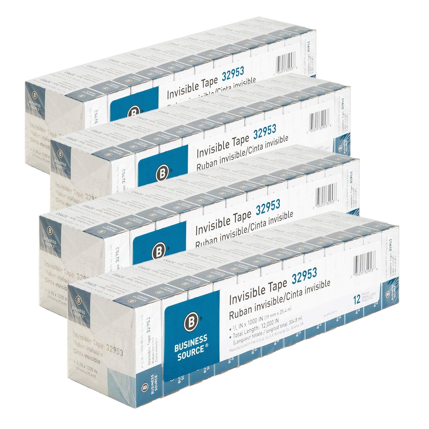 Business Source Premium Invisible Tape Value (Pack of 12)