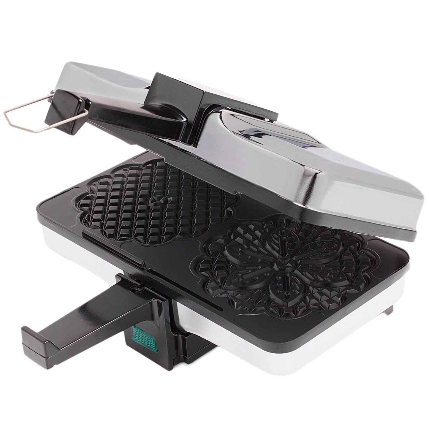 Pizzelle Maker- Non-Stick Electric Baker Press Makes Two 5-Inch Cookies at Once, Even Heating Plates- Must Have Party Baking Supplies- Italian Dessert Treat Making with Recipe Guide- Gift for Her
