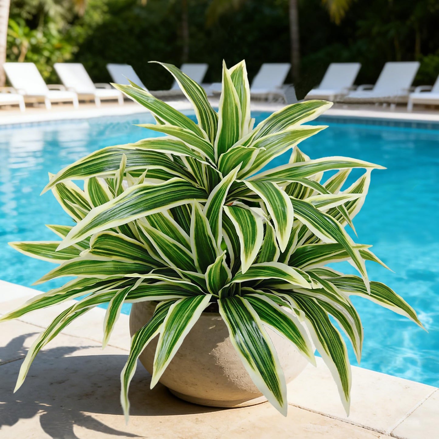 Cherica 4Pcs Fake Ferns, Faux Outdoor Plants UV Resistant,3D Real Touch Fake Plants Total 80 Blades,Weatherproof Artificial Plants Outdoor Indoor for Garden Porch Home Office Decor