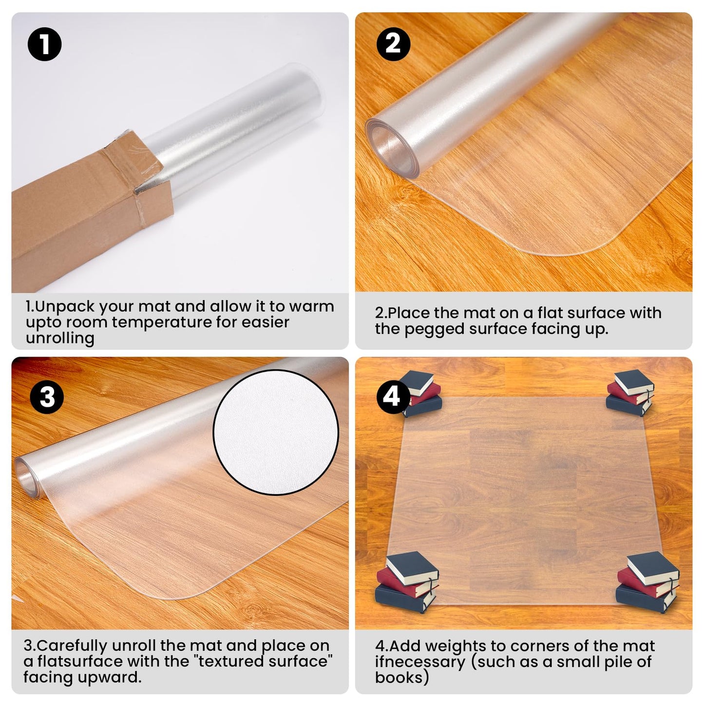 Office Chair Mat for Hardwood Floor: 63"x 51" Extra Large Floor Mat for Rolling Chair and Computer Desk, Clear Chair Mat Heavy Duty Plastic Protector for L Desk, Home, Gaming Easy Glide