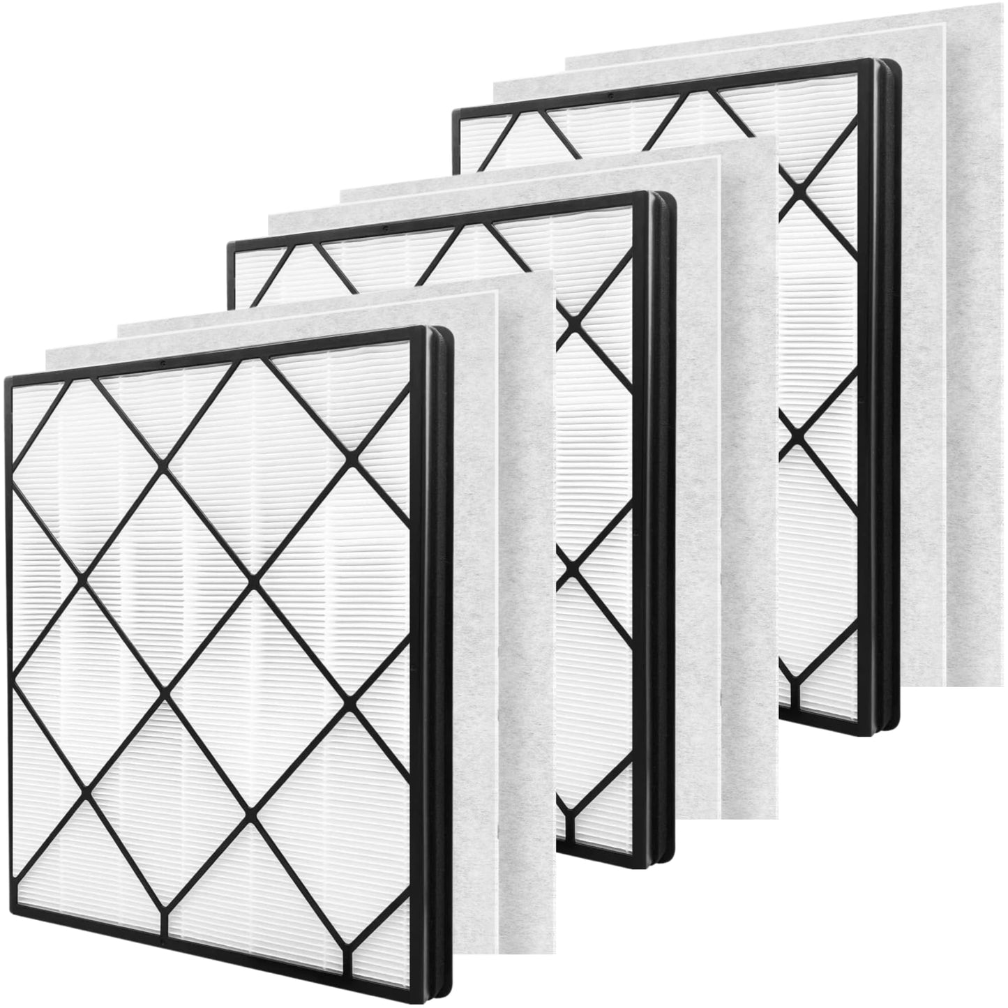 3 Pack Replacement Filters + 6 Washable Pre‑Filters for Shark 4‑Fan HE400/HE401/HE402/HE405/UA415
