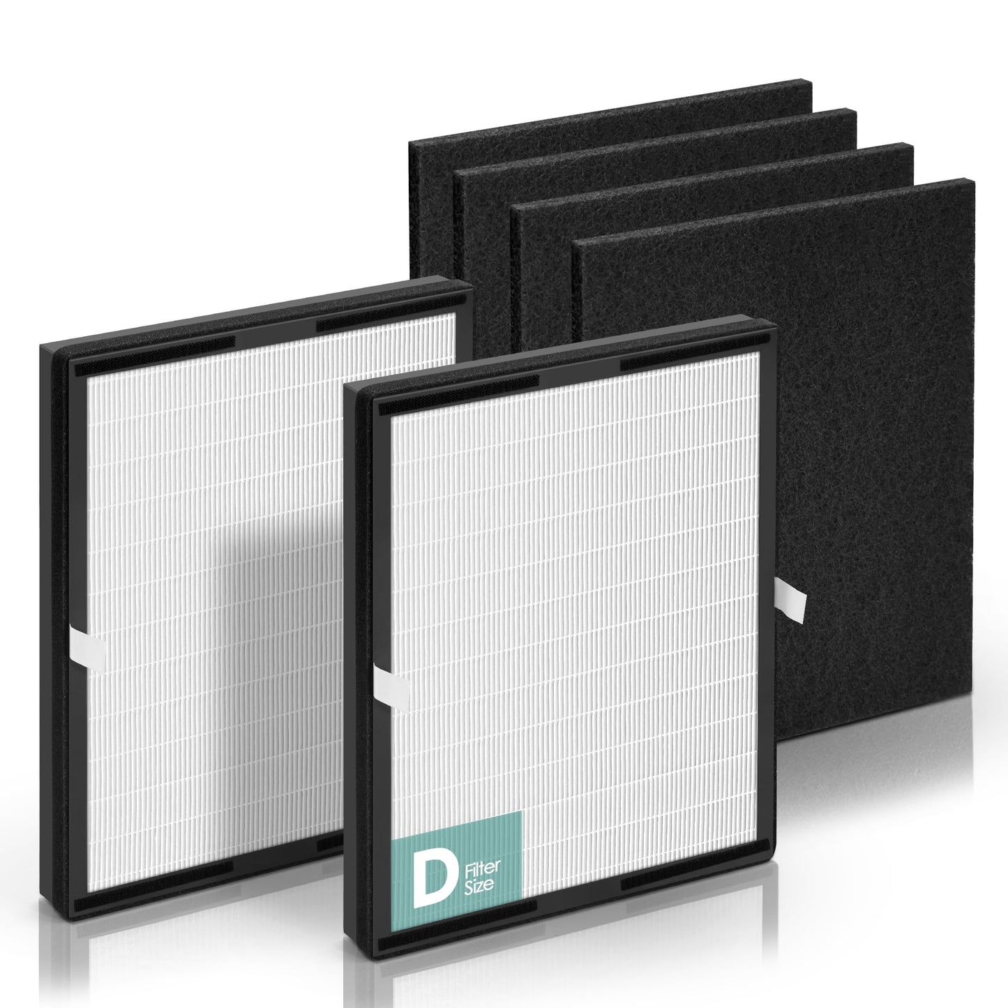 Idylis Air Purifier Replacement Filter D for Filtrete and Idylis Air Purifier IAP-10-280 IAP10280 AC-2118 AC-2123 and Idylis Air Purifier Filters IAF-H-100D, 2 HEPA Filter & 2 Extra Carbon Pre-filter