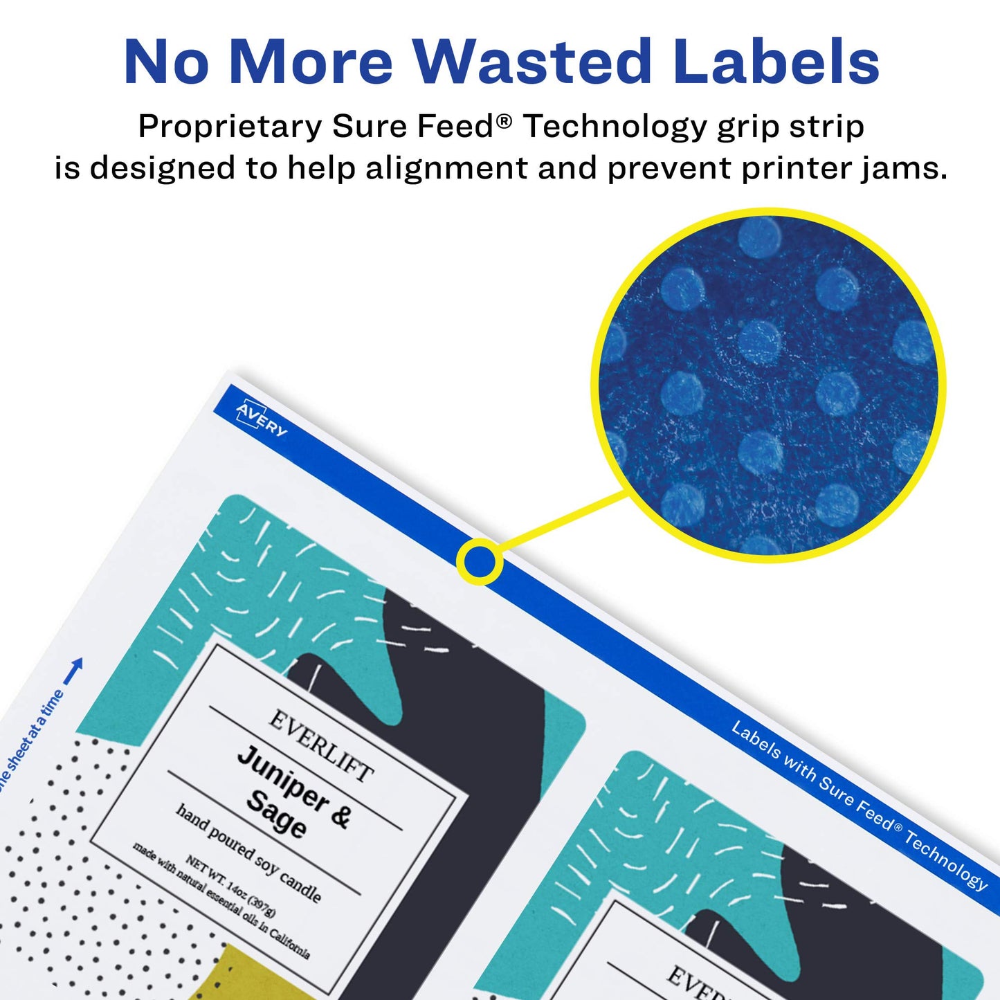 Avery Printable Durable White Rectangle Labels, Sure Feed Technology, 5" x 3.5", Waterproof Labels, Laser & Pigment-Based Inkjet Compatible, 100 Total