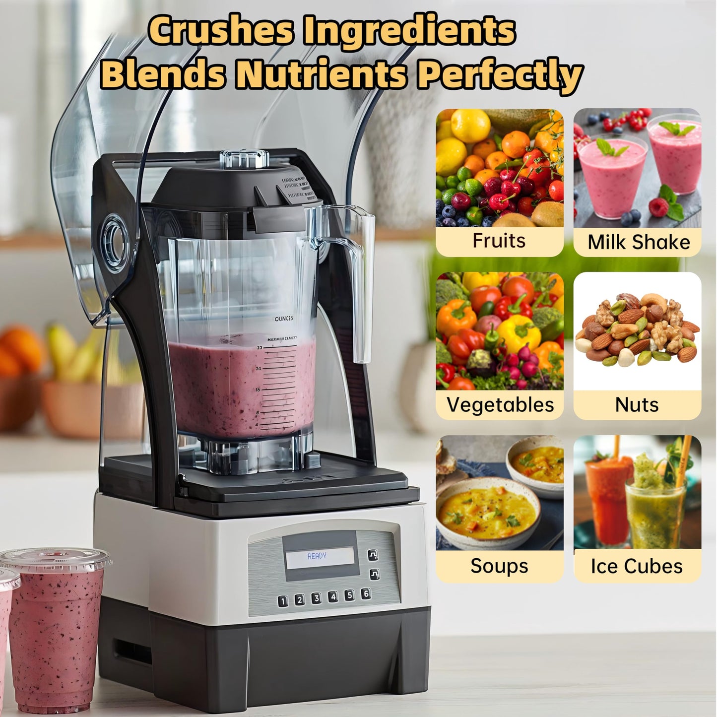 Blender Pitcher 48oz, Replacement for Advance Quiet One VM0145 VM0100A 16016 15978 36019 Commercial BarBoss Advance Touch&Go Advance and Drink Machine Advance 1 Year Warranty