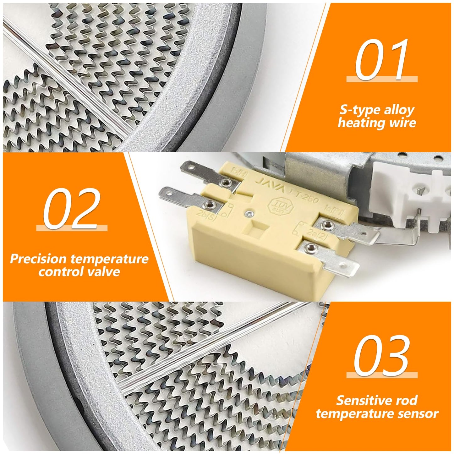 Funmit 6" 318178110 Radiant Surface Burner Element (Upgraded Version) Replacement for Frigi-daire Ken-more Range, 1200W 240V, Repalces Part # 1197487 AP3960308 PS1528719 EAP1528719 PD00000718