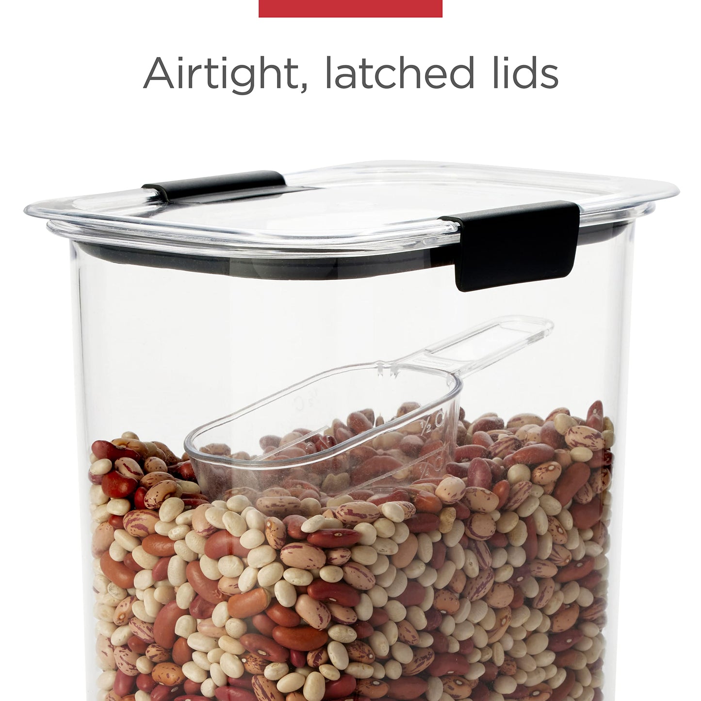 Rubbermaid Brilliance BPA-Free Food Storage Containers with Lids Airtight Kitchen and Pantry Organization Set Includes 3 Containers and Scoops Clear 16 cups