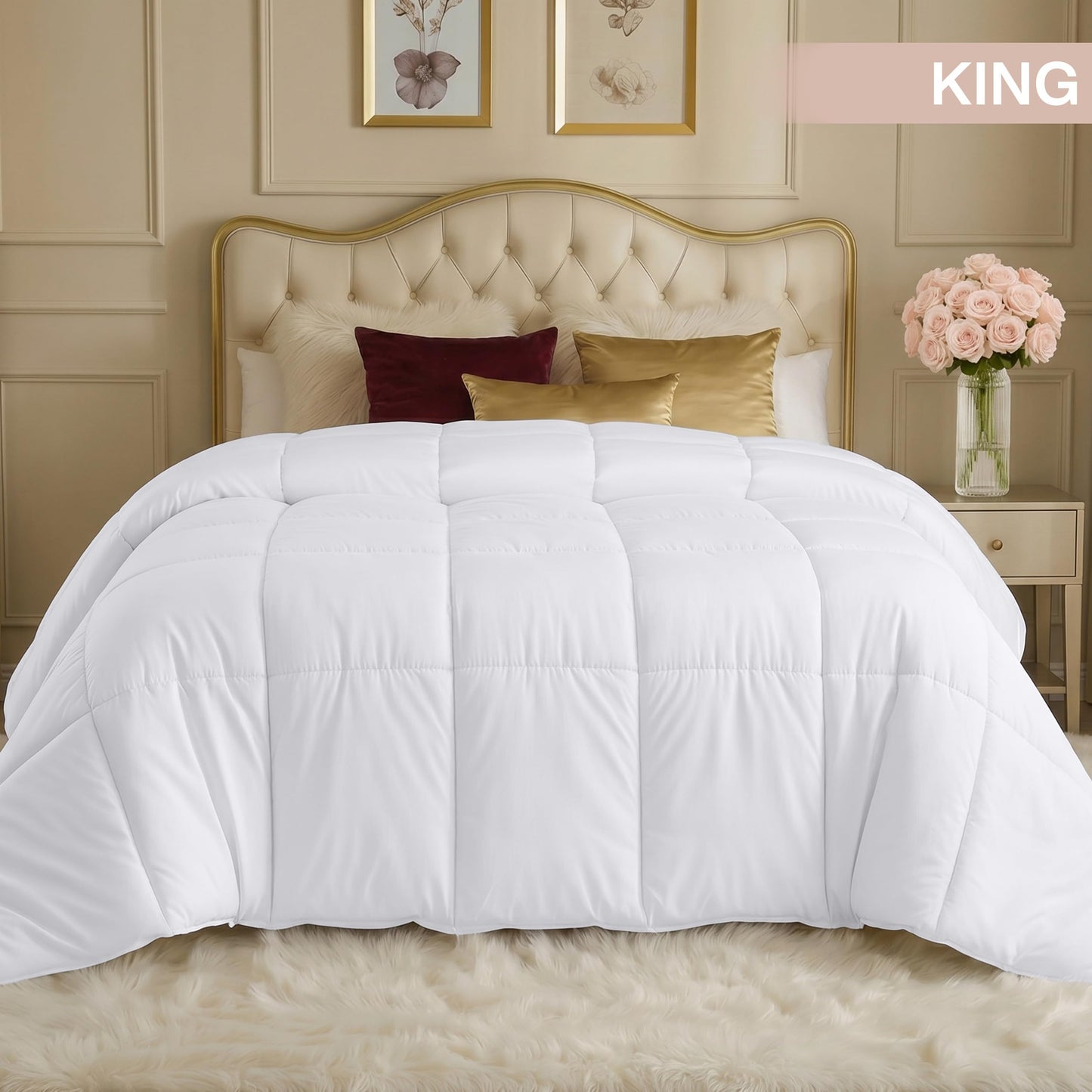 Utopia Bedding White Comforter King Size, Duvet Insert, Down Alternative Comforter