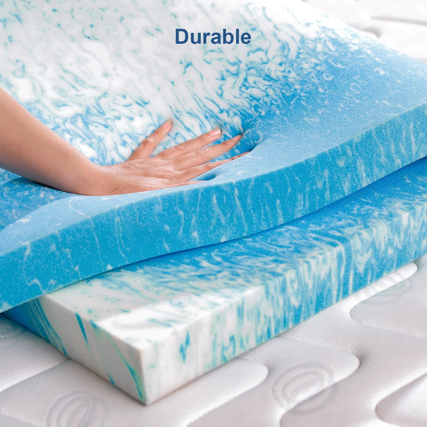 Bynex 2 Inch Gel Memory Foam Mattress Topper, Twin Size Cooling Bed Topper for Back Pain & Pressure Relief