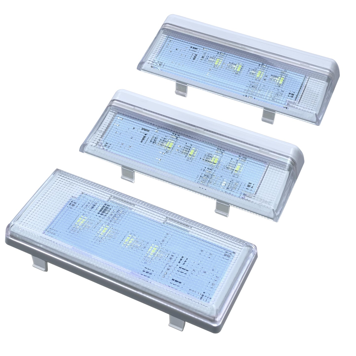 2 Pcs W10515057 & 1 Pc W10515058 Refrigerator LED Light Set with Tapered Lens, Compatible with Whirlpool Kenmore Maytag KitchenAid, Replaces WPW10515057 WPW10515058 AP6022533 AP6022534 PS11755866