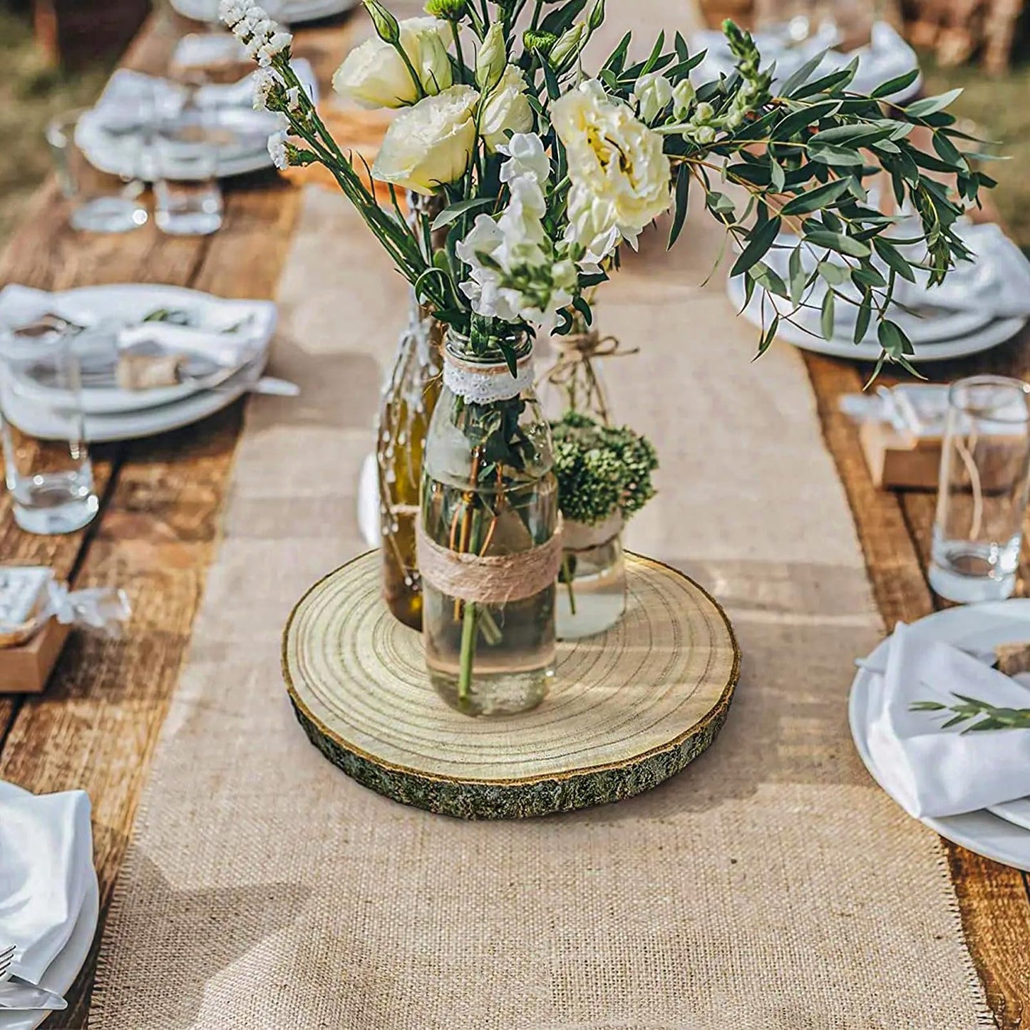 13 Pack Burlap Table Runners 12 x 108 Inches Farmhouse Jute Runner Rustic Burlap Table Runners for Wedding Birthday Engagement Party Home Dining Kitchen Decor