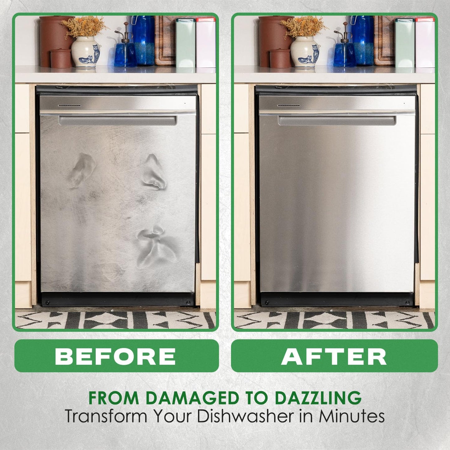Stainless Steel Dishwasher Magnet Cover (23" x 28") - Brushed Silver Magnetic Door Cover to Hide Dents and Scratches