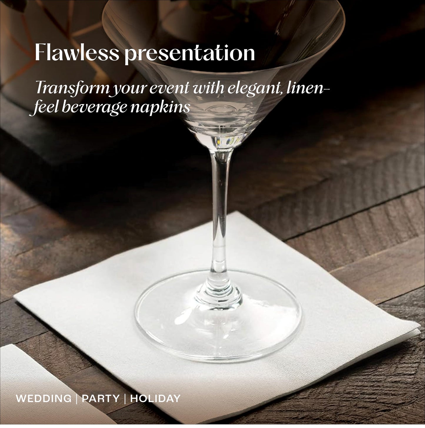 200 Linen-Feel Beverage Napkins - Disposable Cocktail Napkins, Made In USA - Soft & Absorbant Elelgant Paper Napkins For Bar, Café, Restaurant Or Event