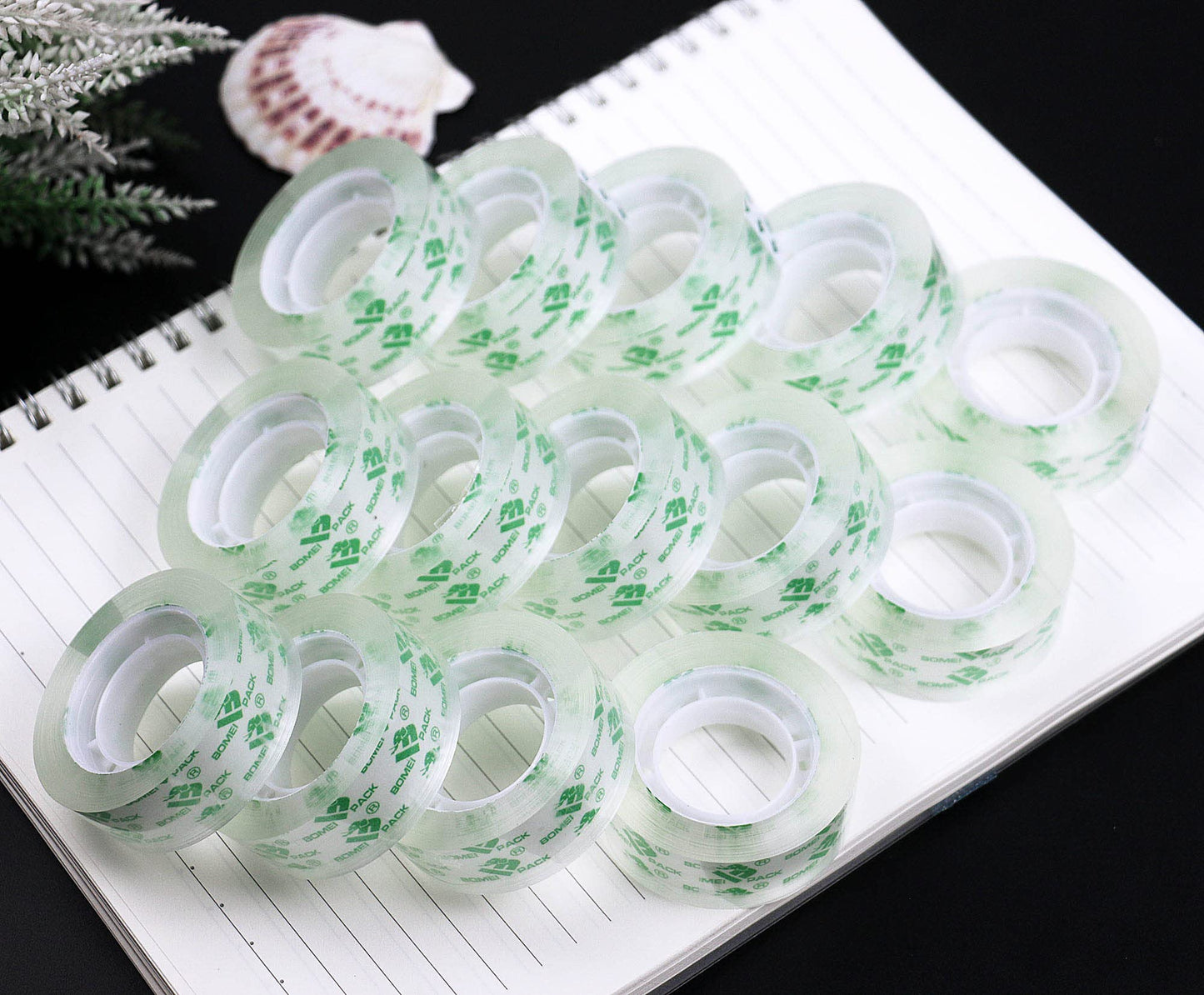 BOMEI PACK 144Rolls Crystal Clear Tape Refills for Dispenser, Bulk Transparent Tape Clear for Home, School and Office, 3/4Inch x 1000 inch